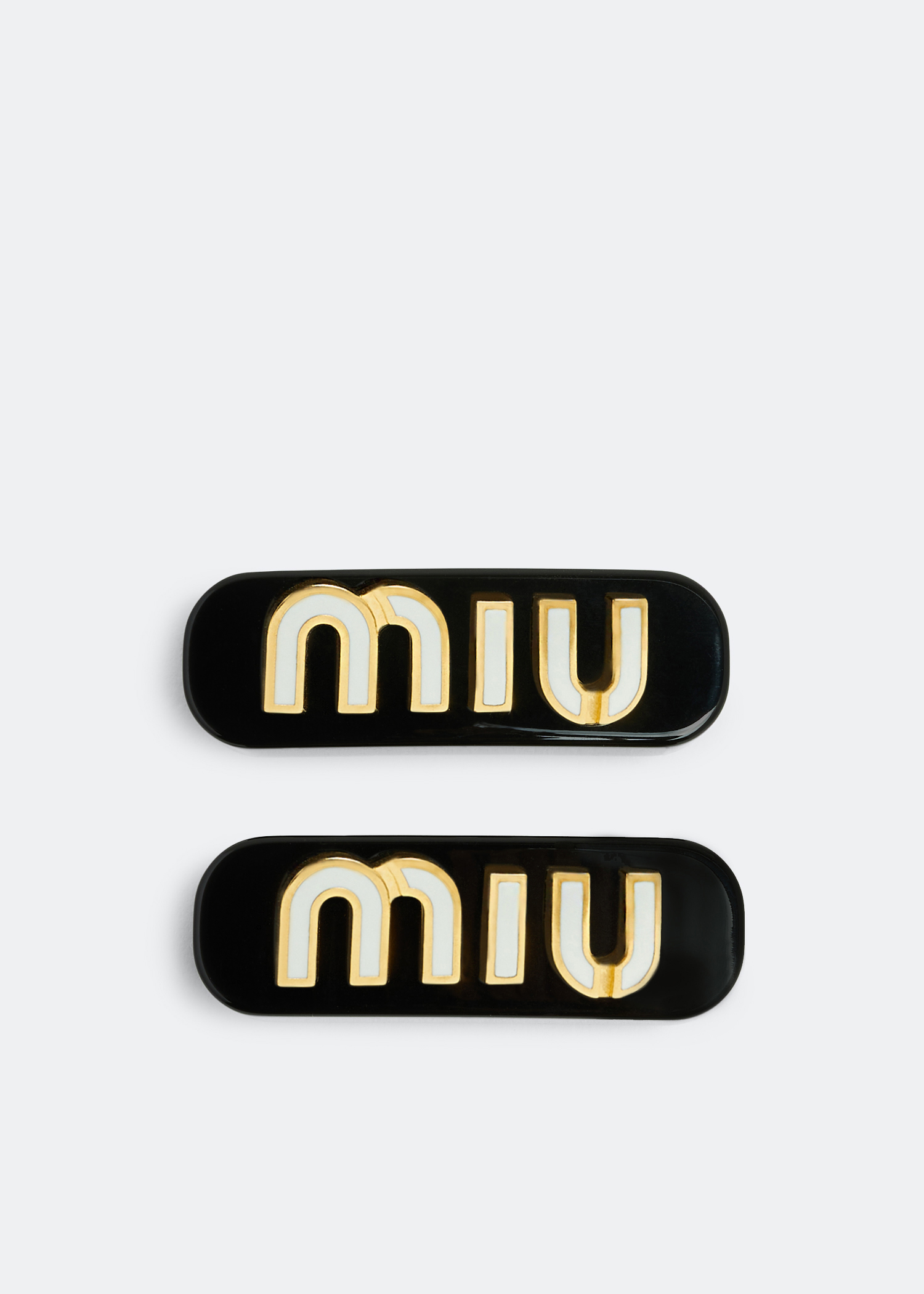 

Logo hair clips, Black