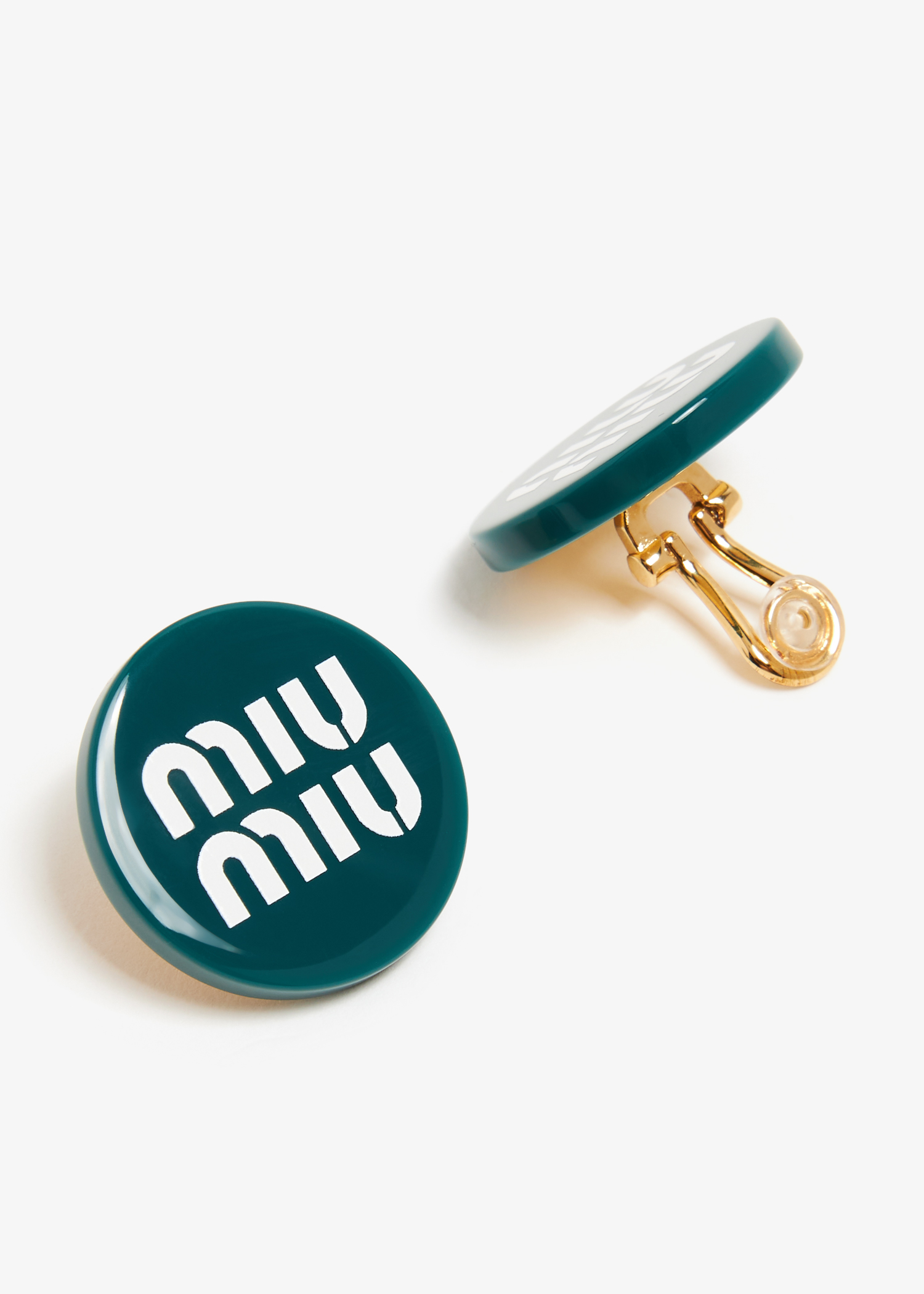 

Logo earrings, Green