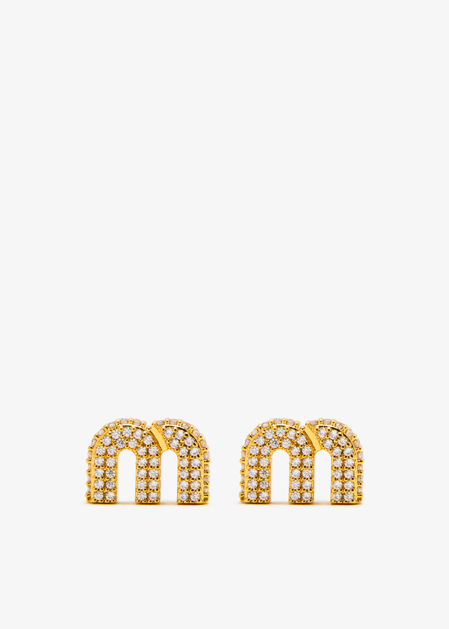 

Crystal metal earrings, Gold