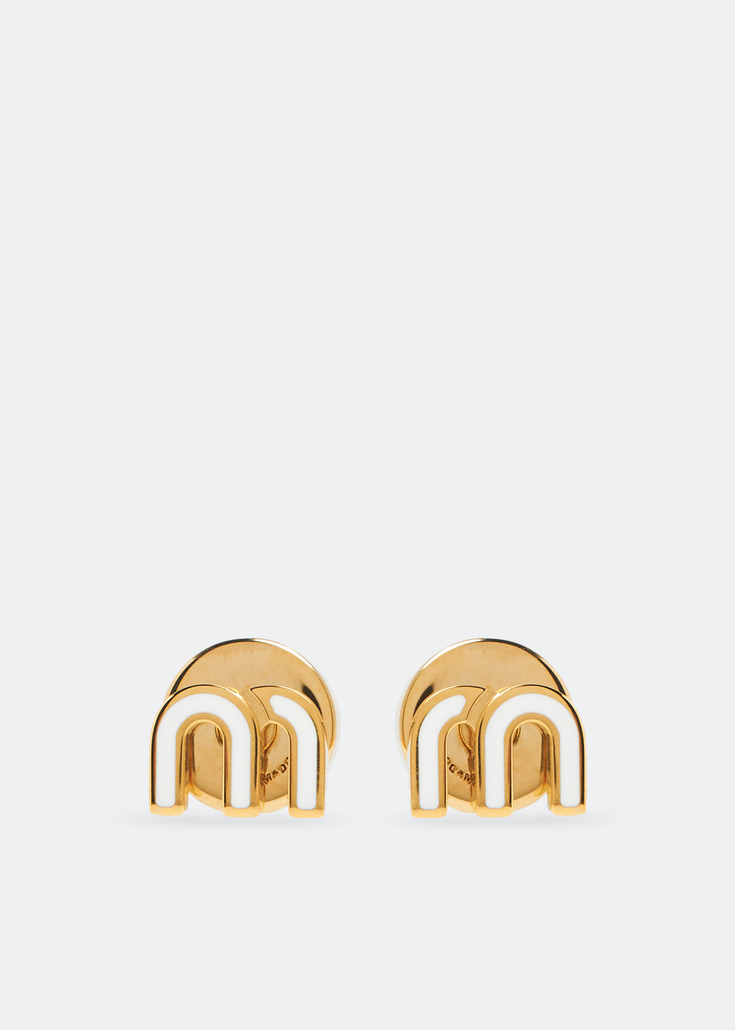 

Enamelled metal earrings, White