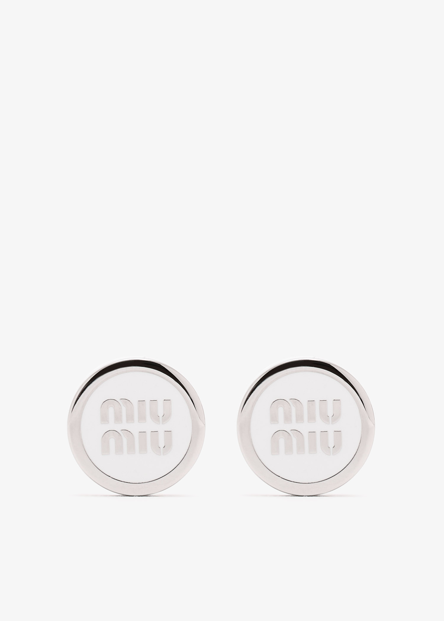 

Enameled metal earrings, Silver