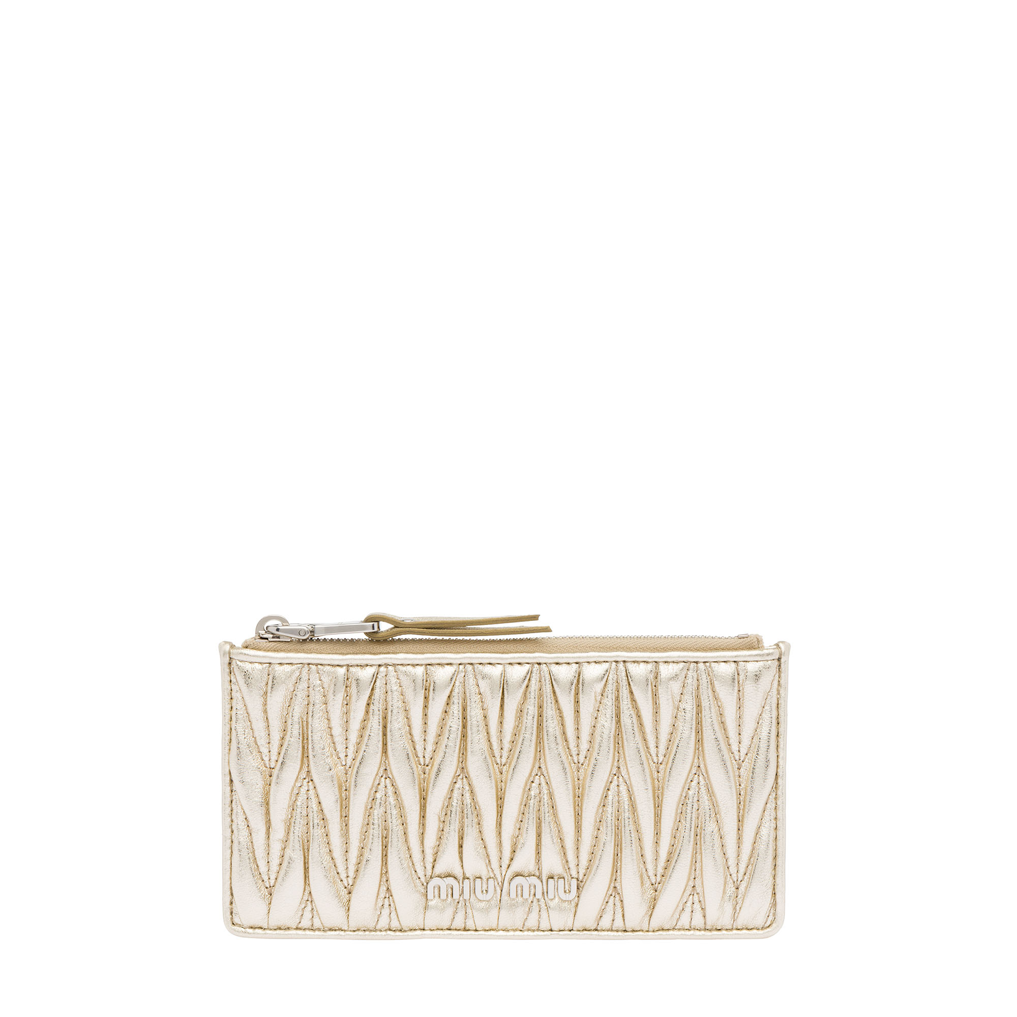 

Matelasse leather coin purse, Gold