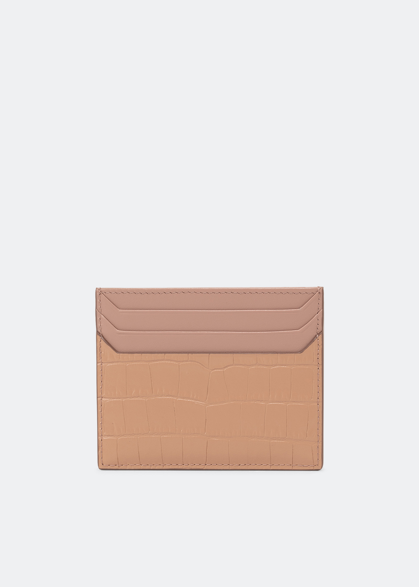 

Leather card holder, Beige