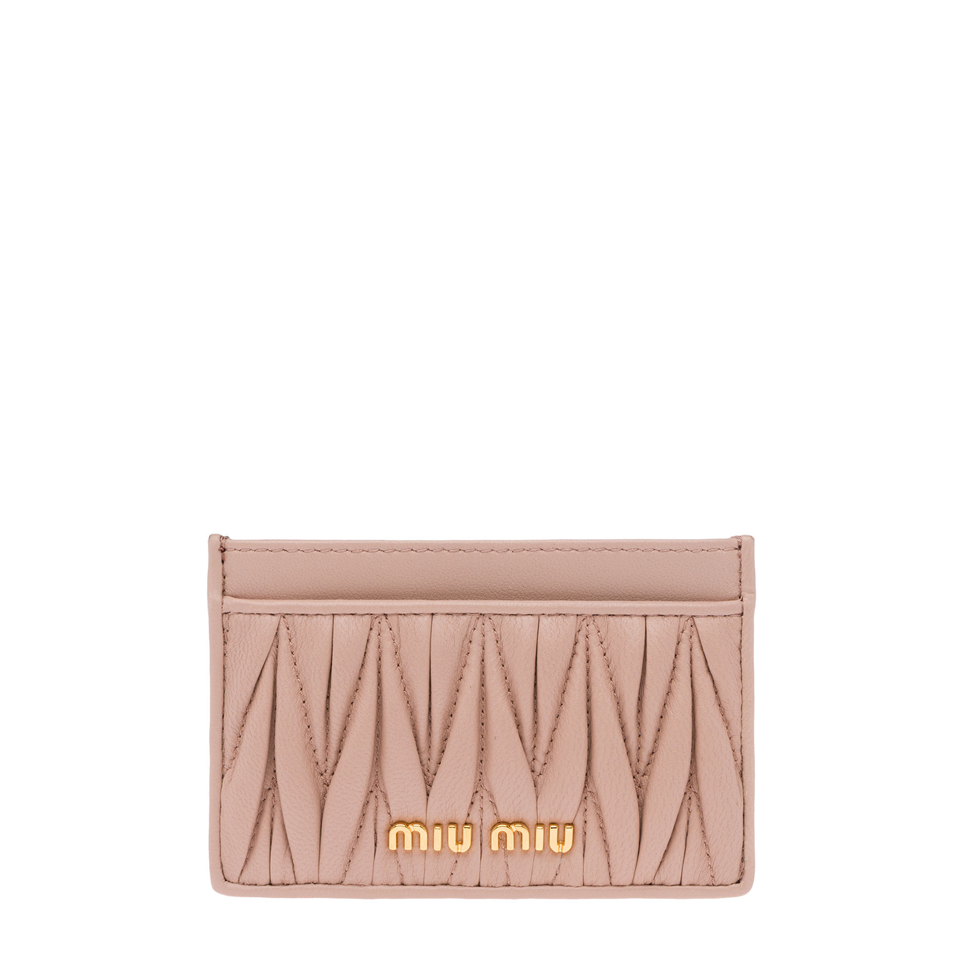 

Leather card holder, Beige