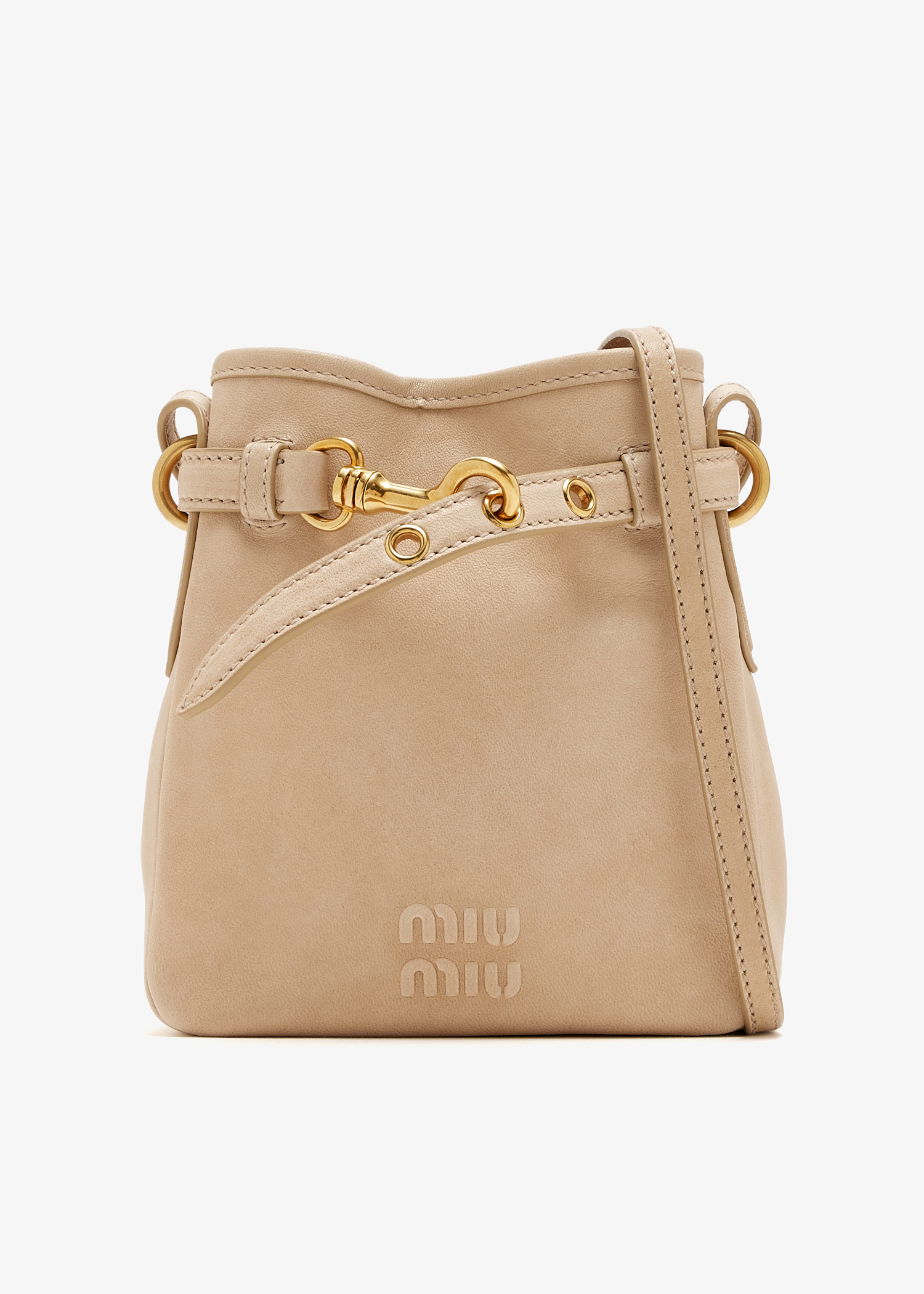 

Nappa leather pouch, Beige