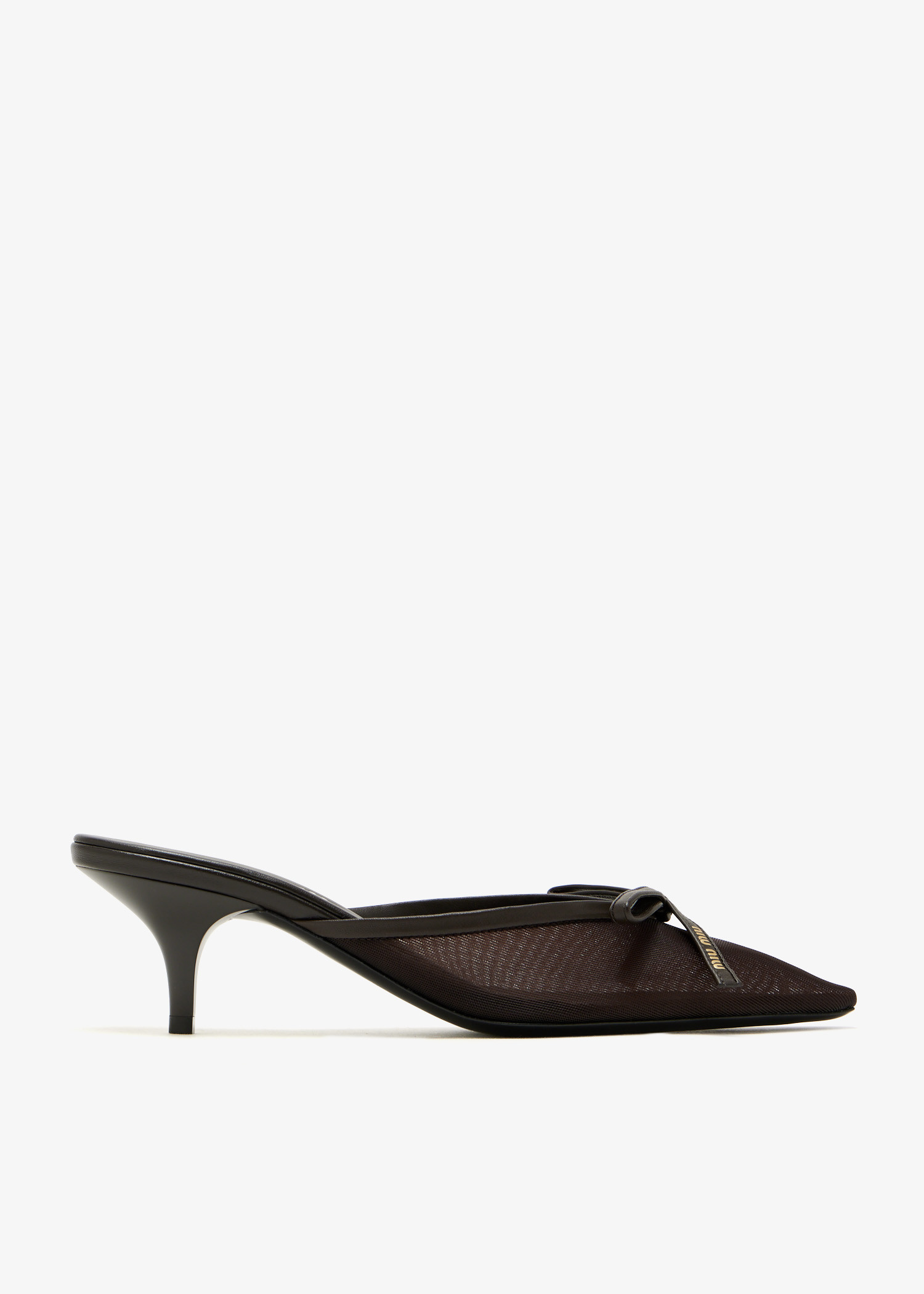 

Mesh fabric mules, Brown
