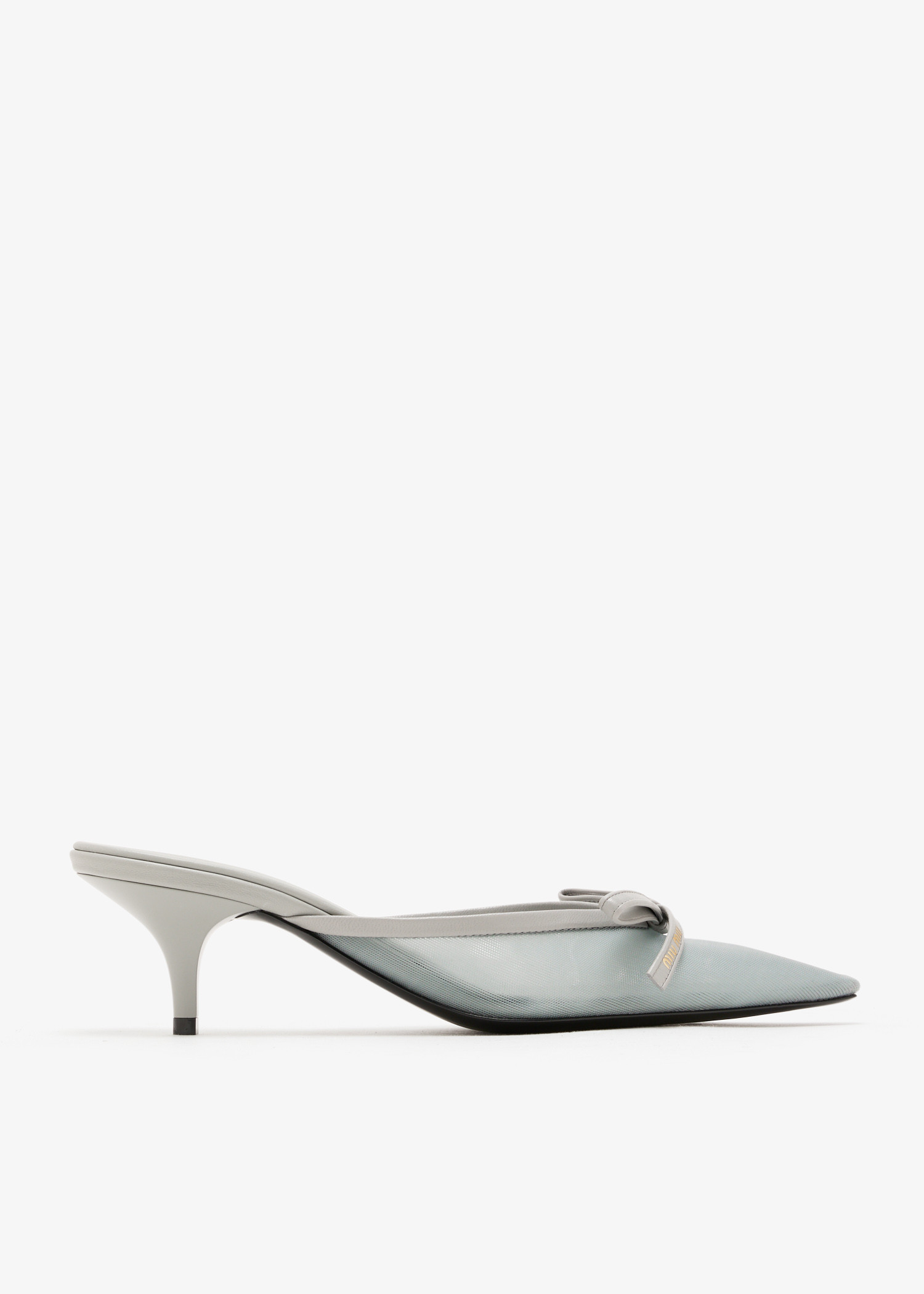 

Mesh fabric mules, Grey