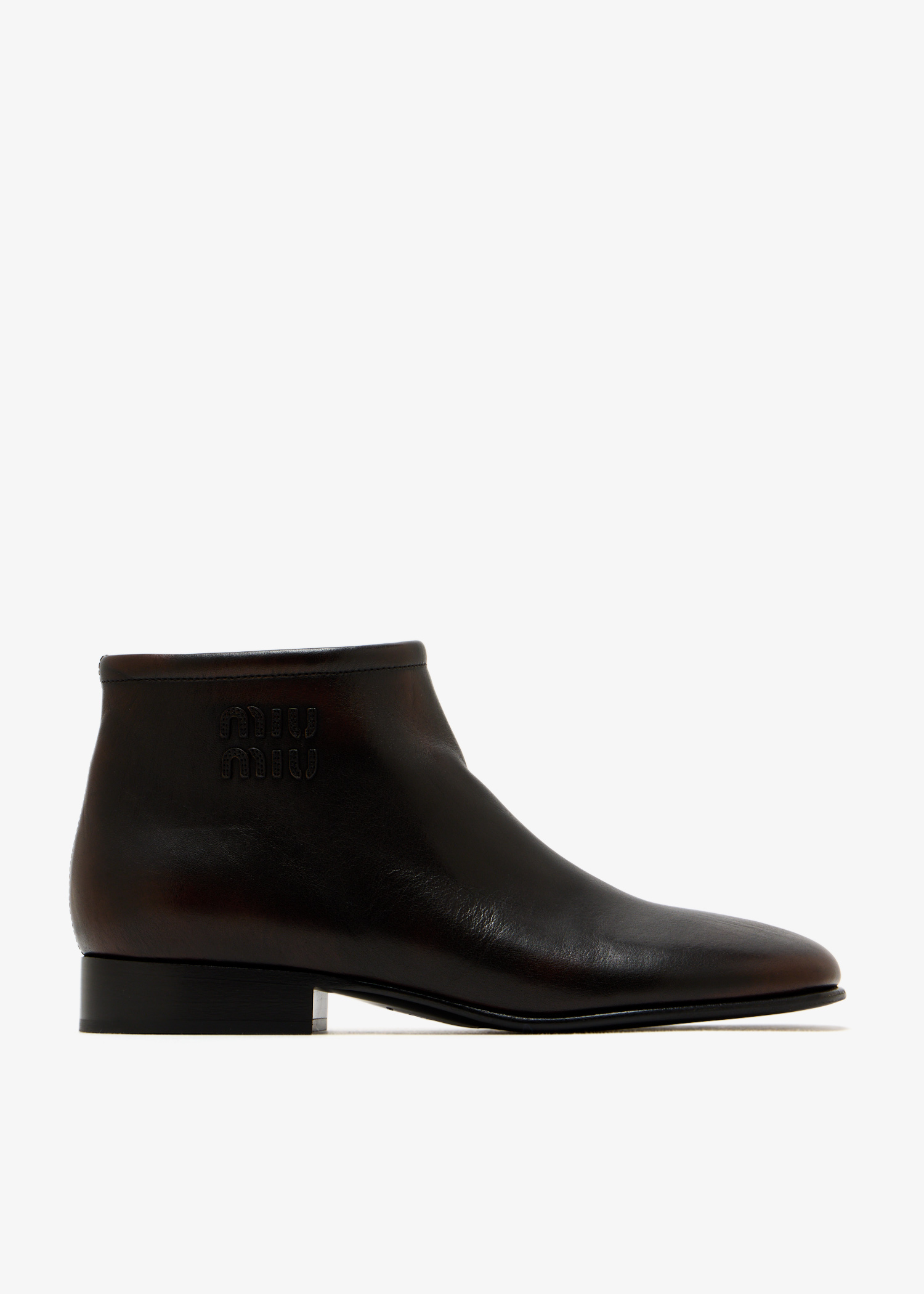 

Fumé leather booties, Brown