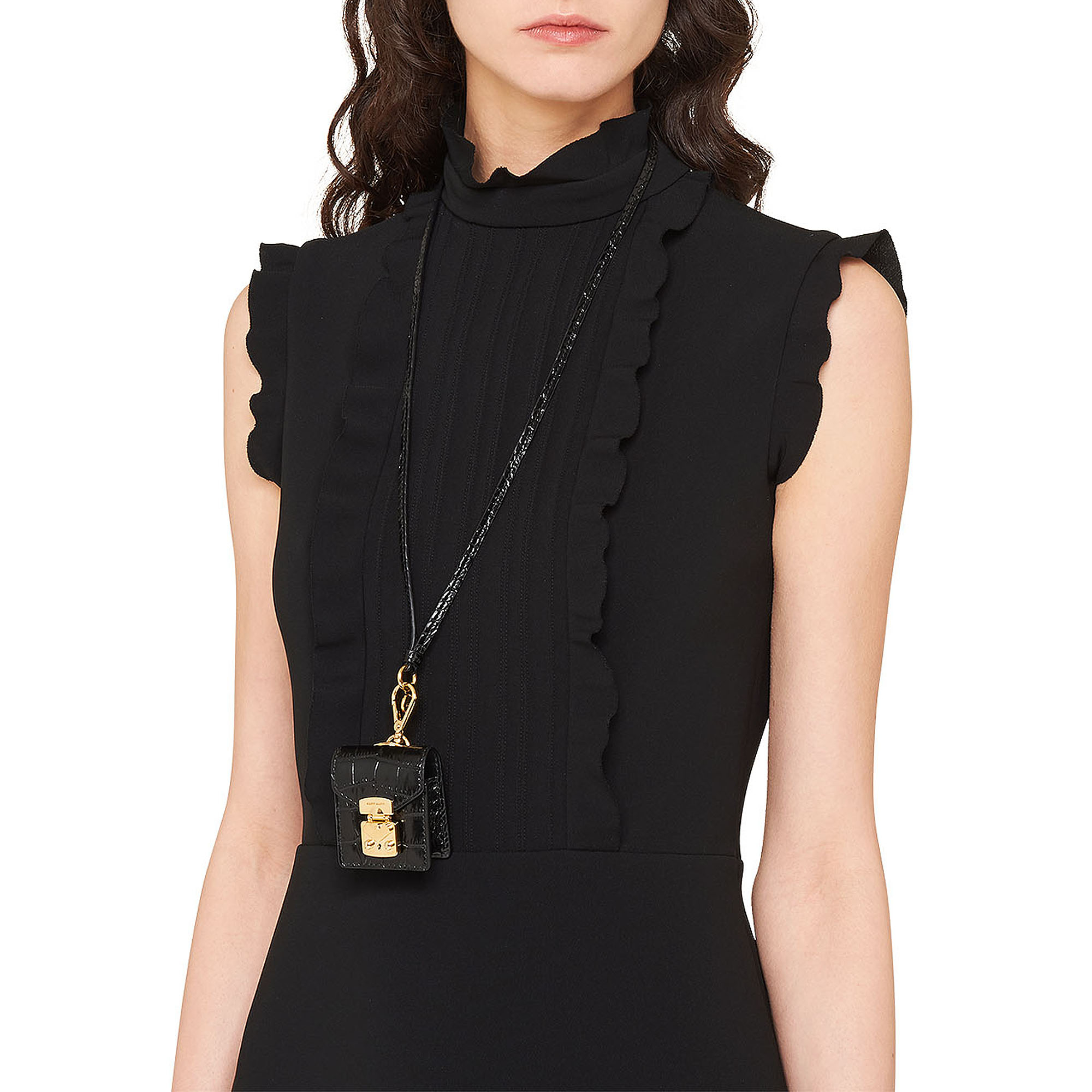 

Leather earphone case, Black