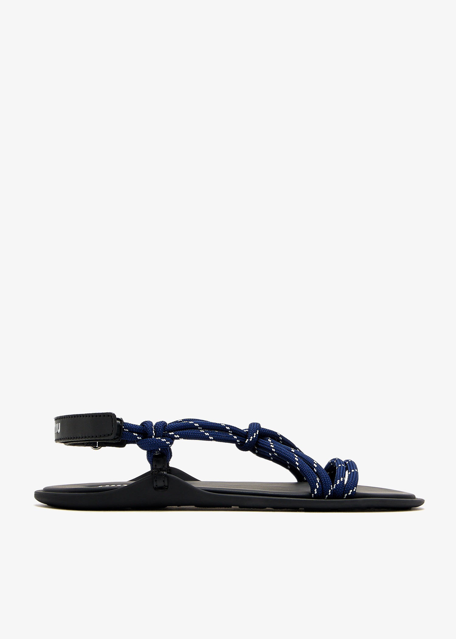 

Rivière cord and leather sandals, Black