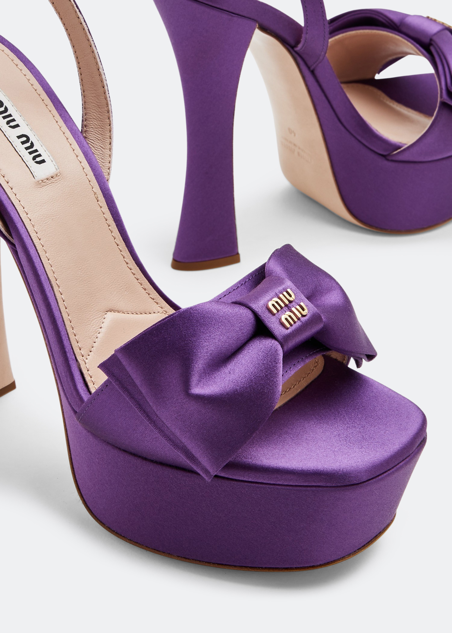 

Satin platform sandals, Purple