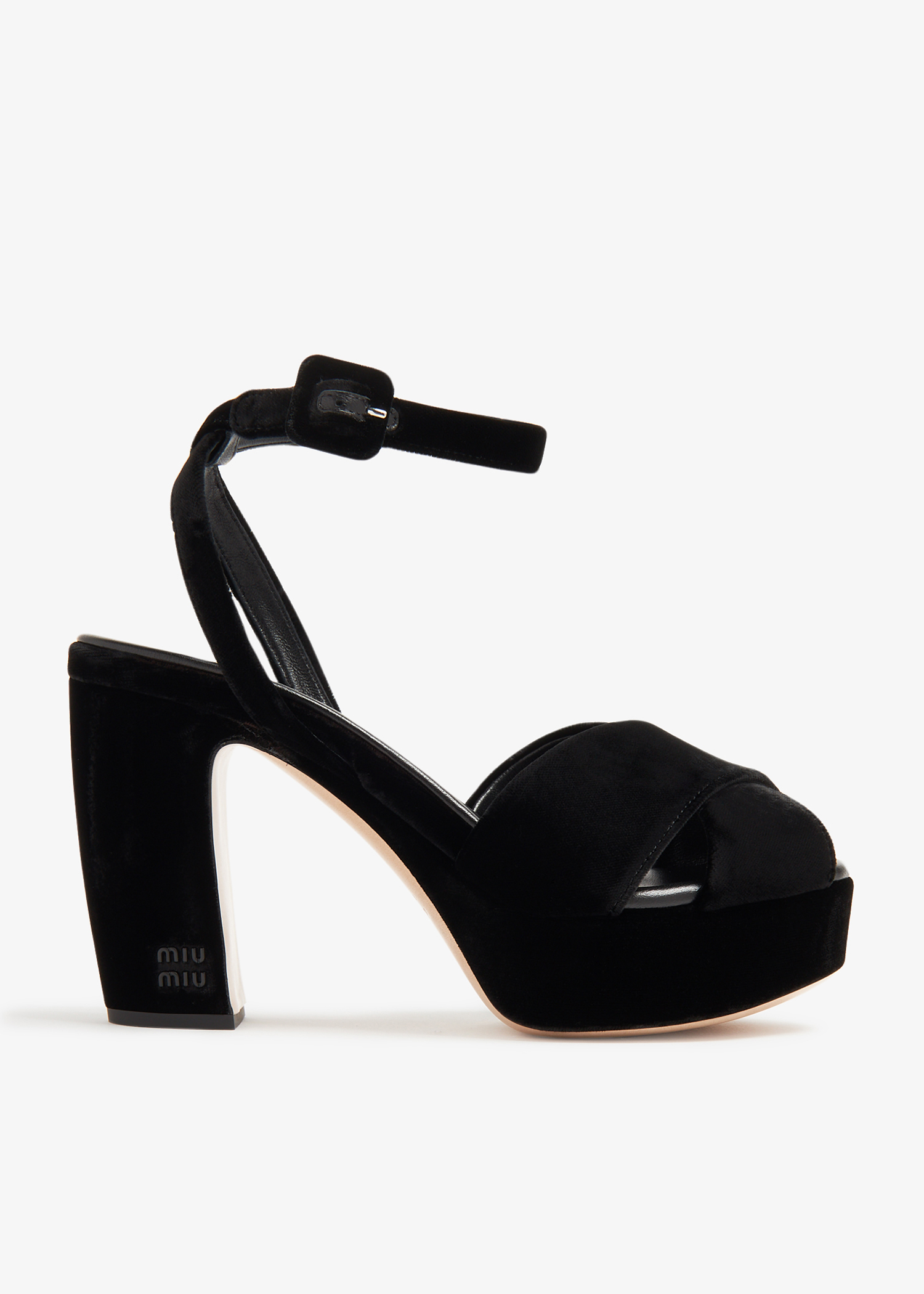 

Velvet sandals, Black