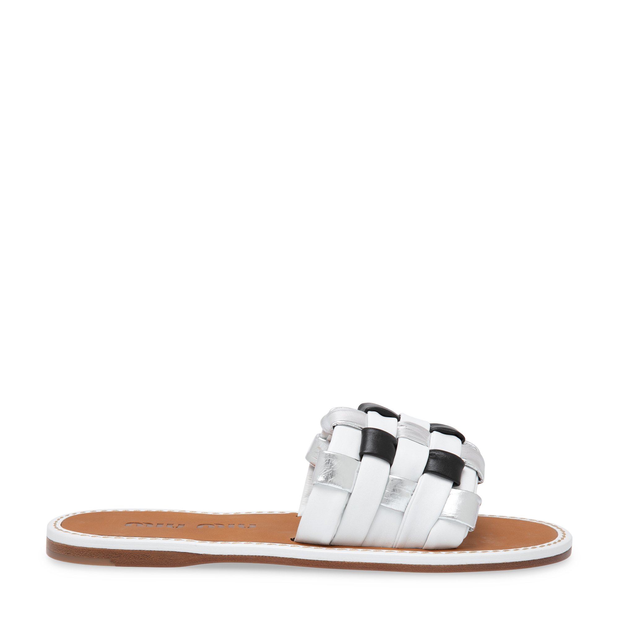 

Woven leather sandals, Silver