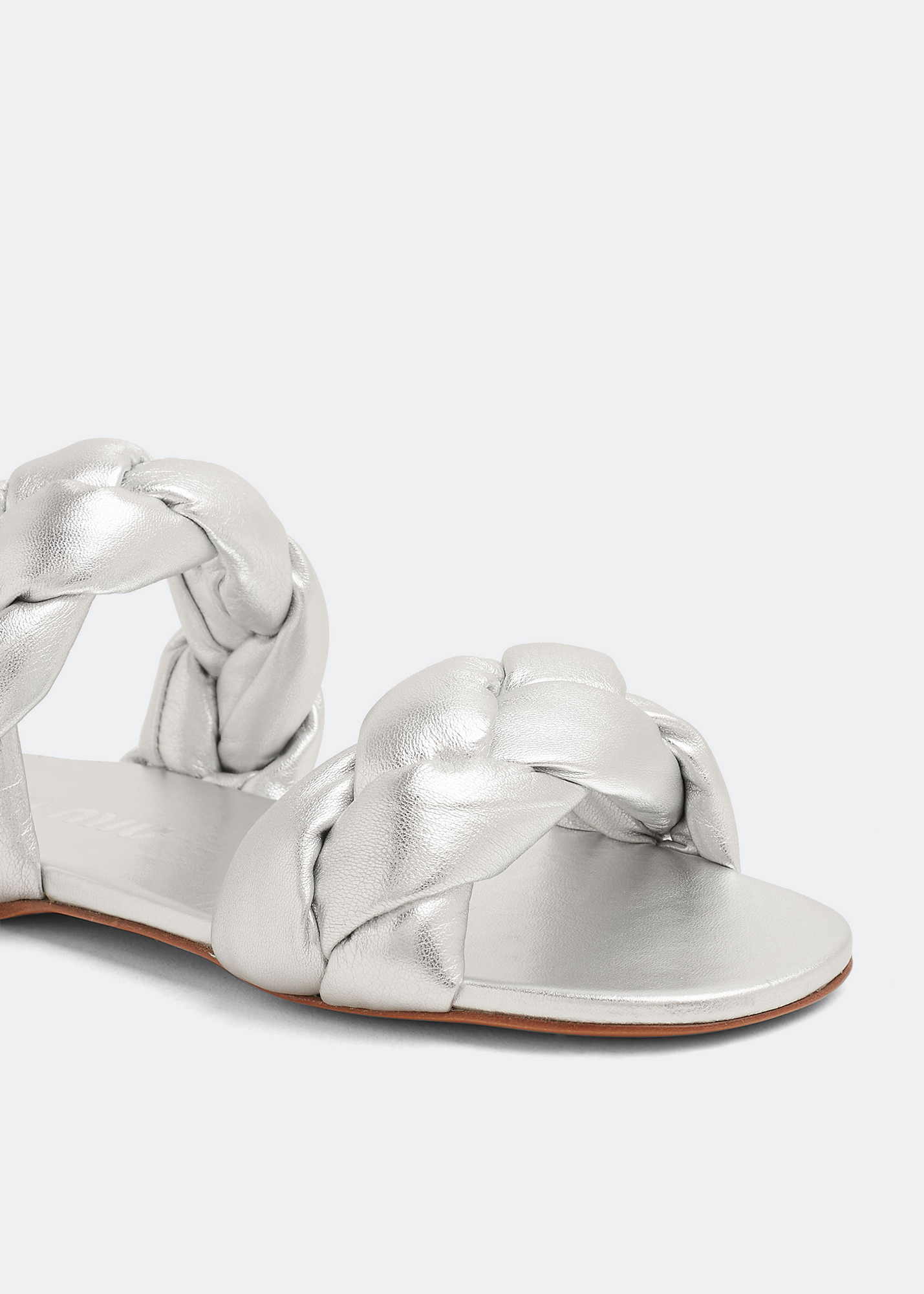 

Braided leather sandals, Silver