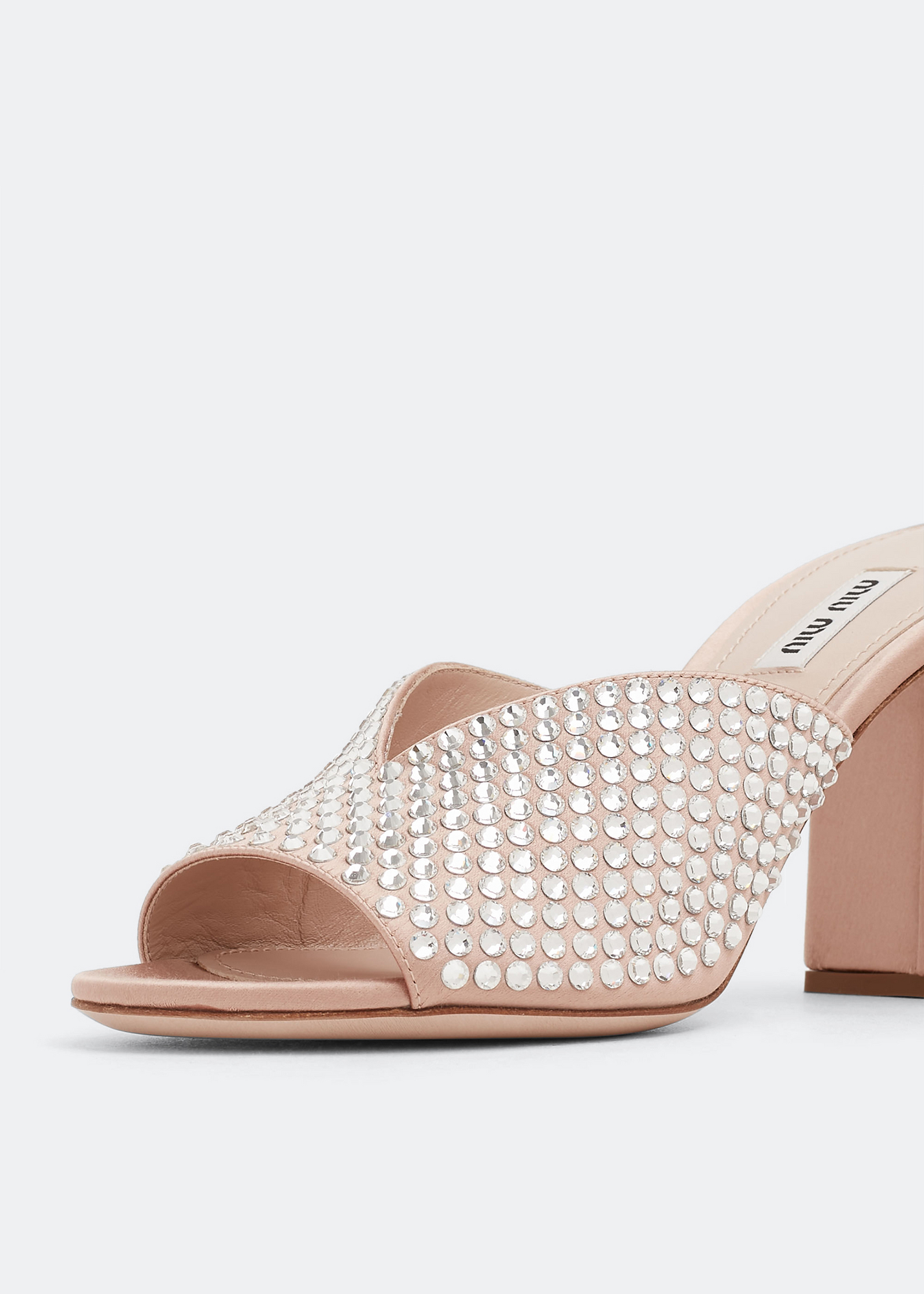 

Satin embellished sandals, Beige