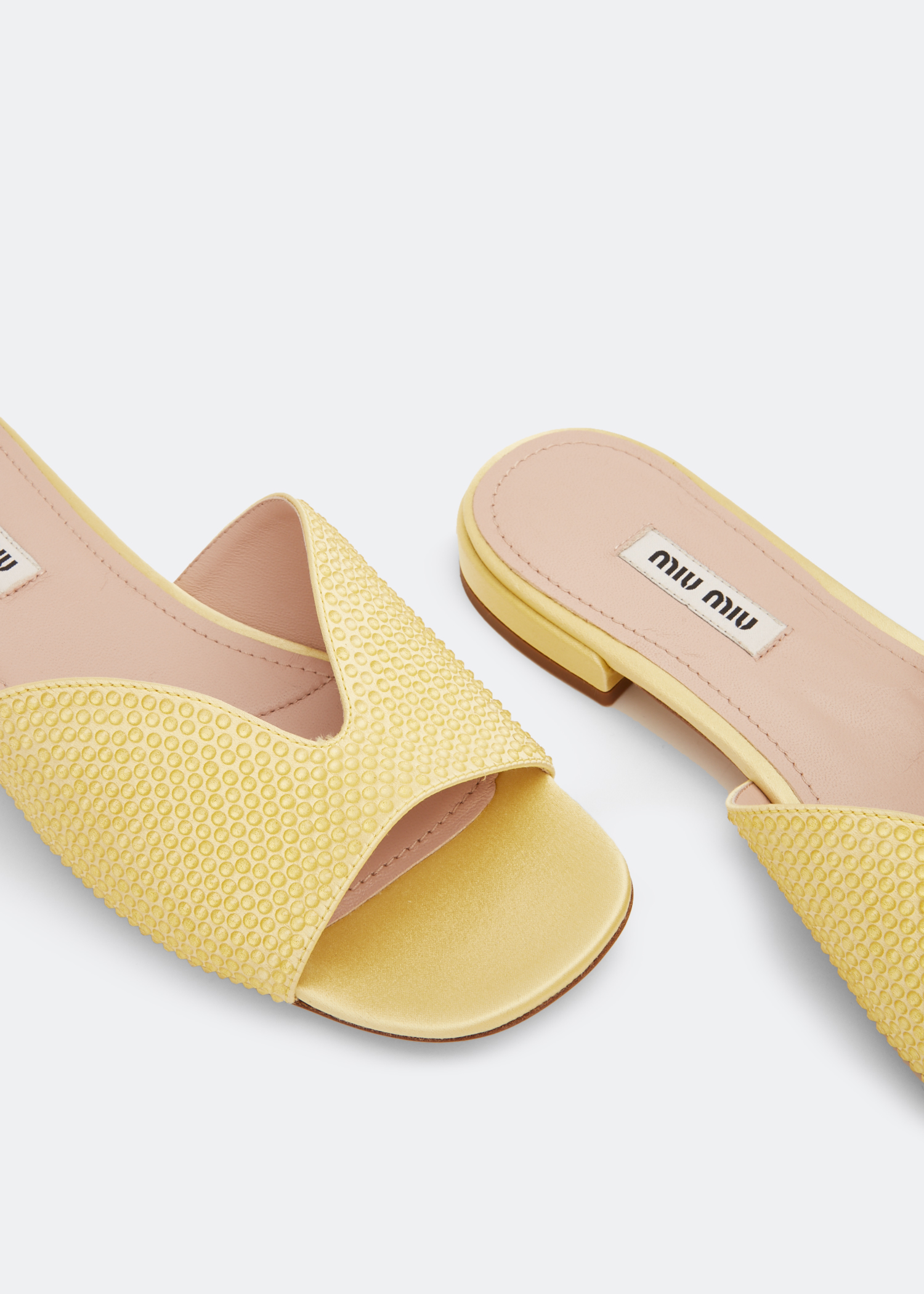 

Crystal satin sandals, Yellow