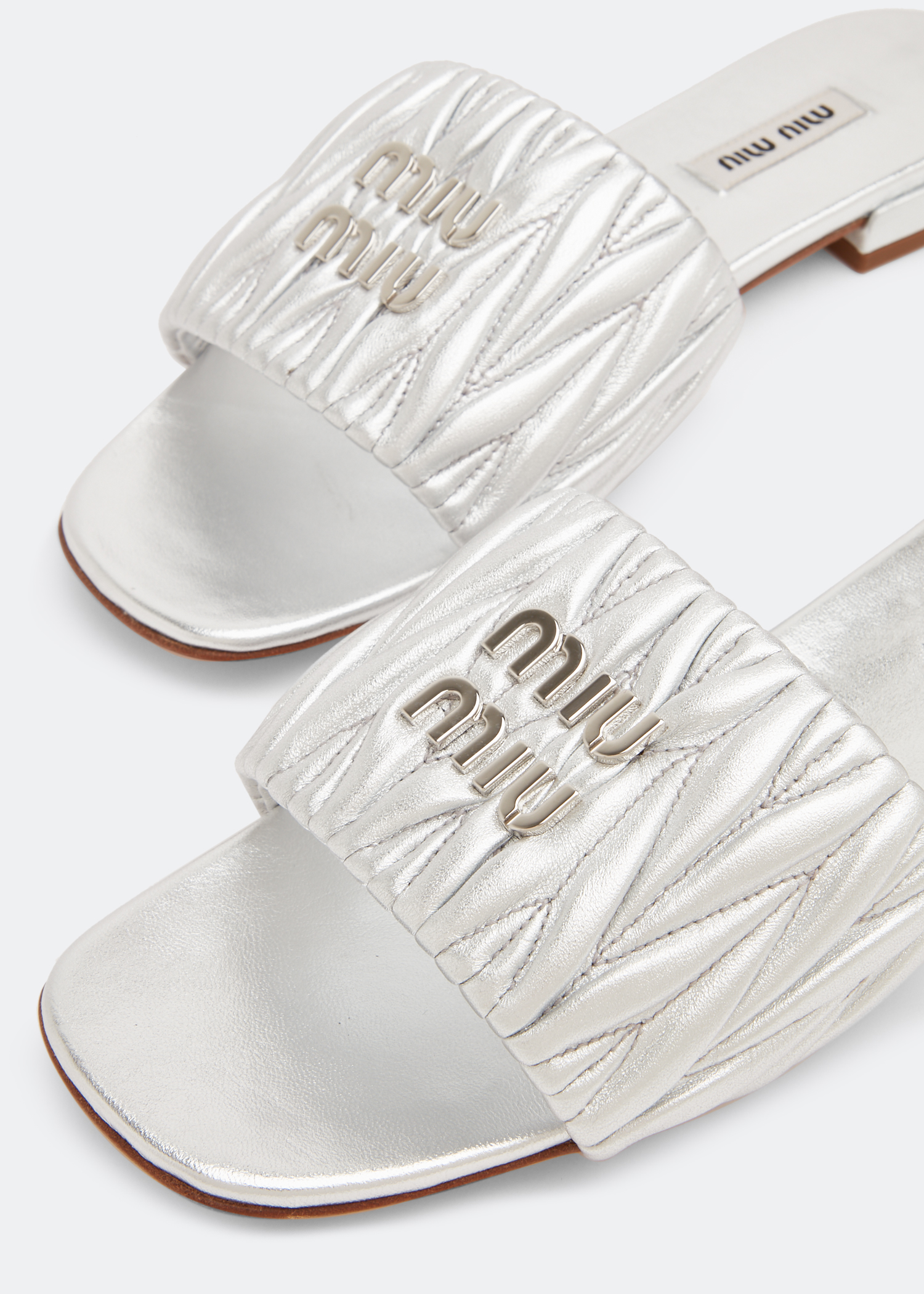 

Padded mordoré sandals, Silver