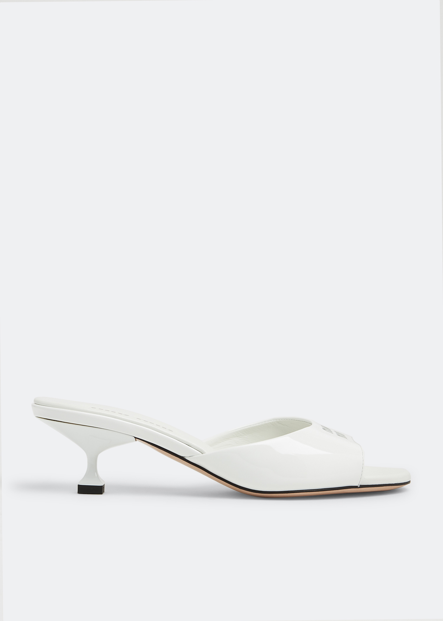 

Patent leather sandals, White