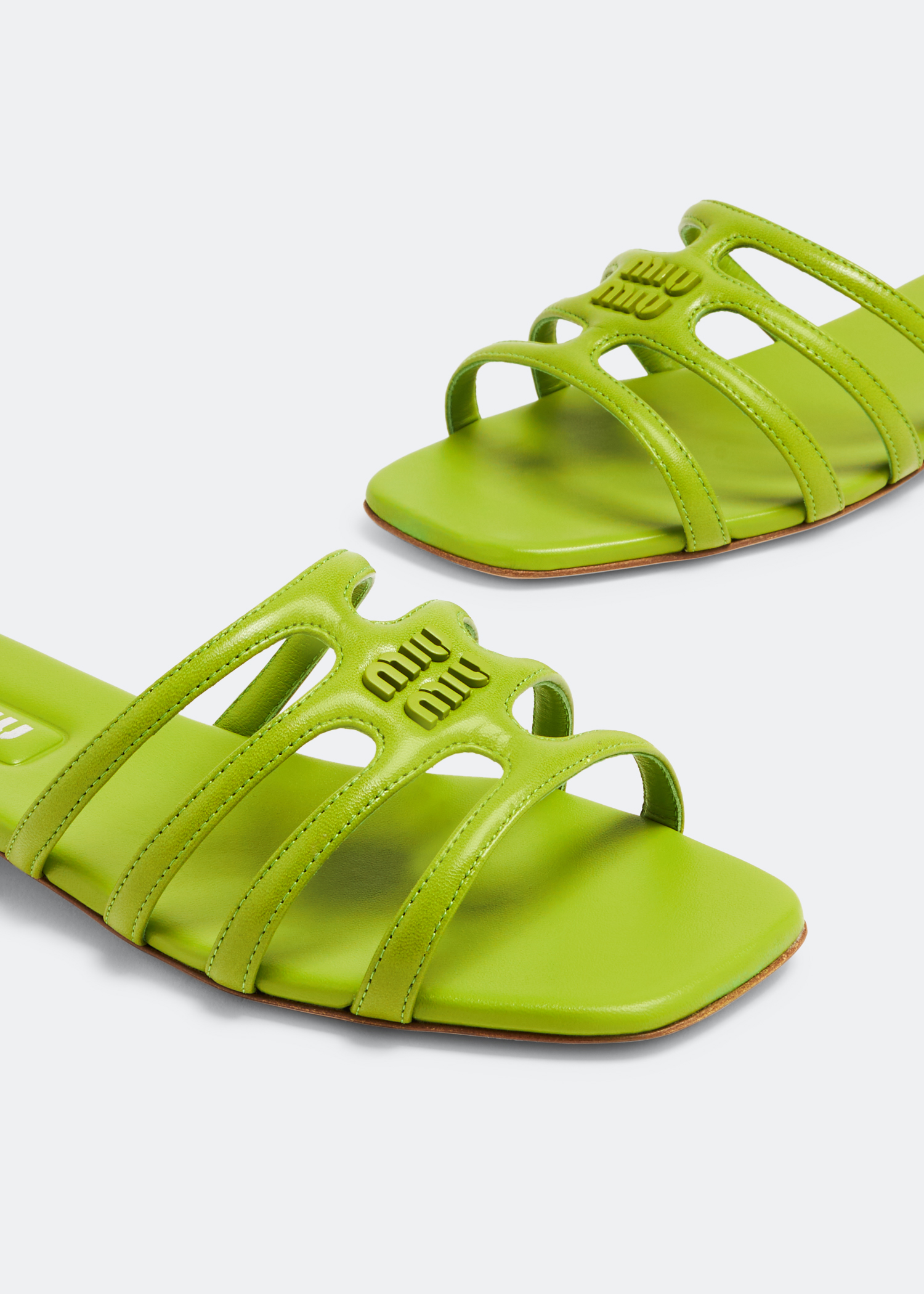 

Padded leather sandals, Green