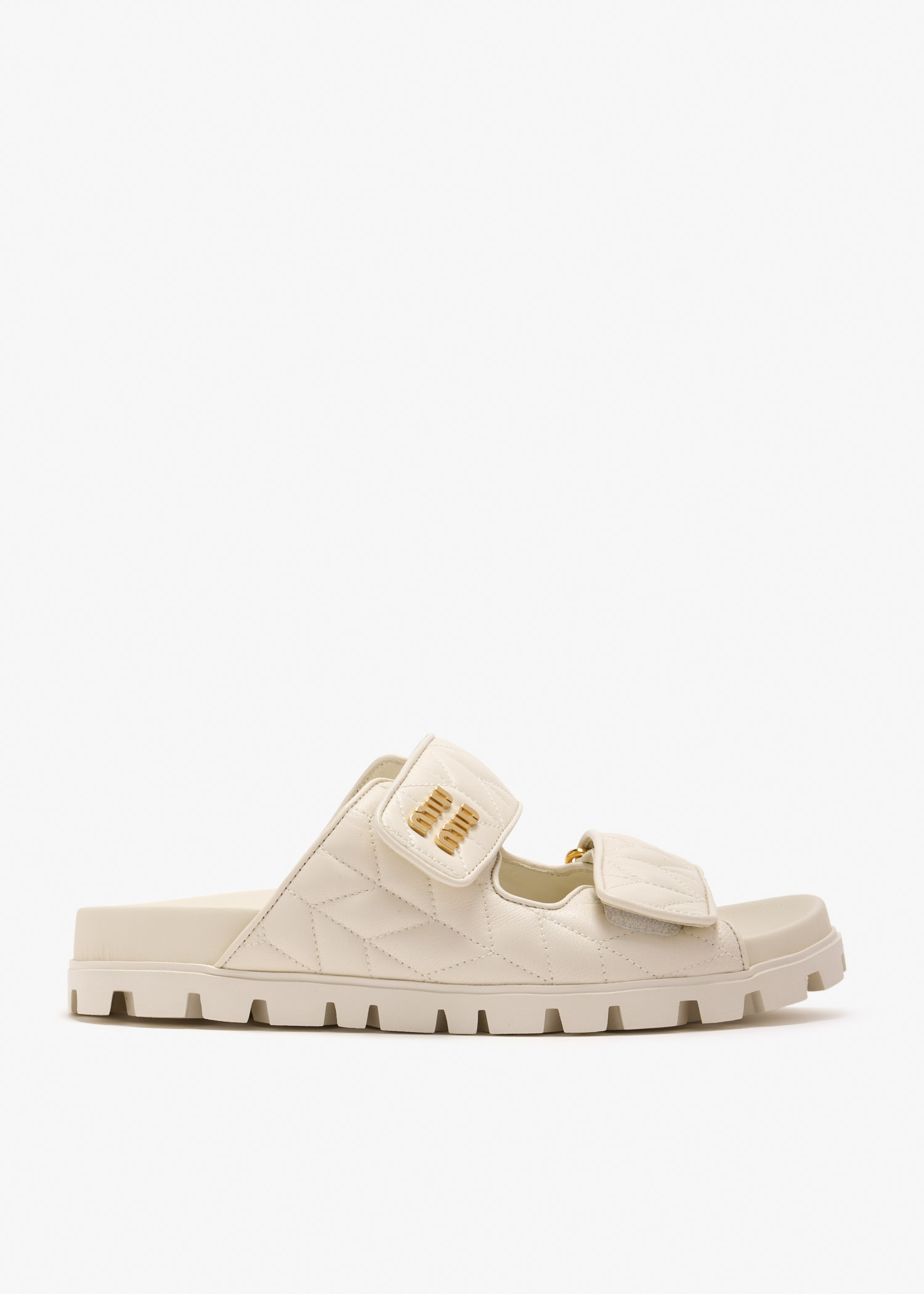

Matelassé nappa leather sandals, White