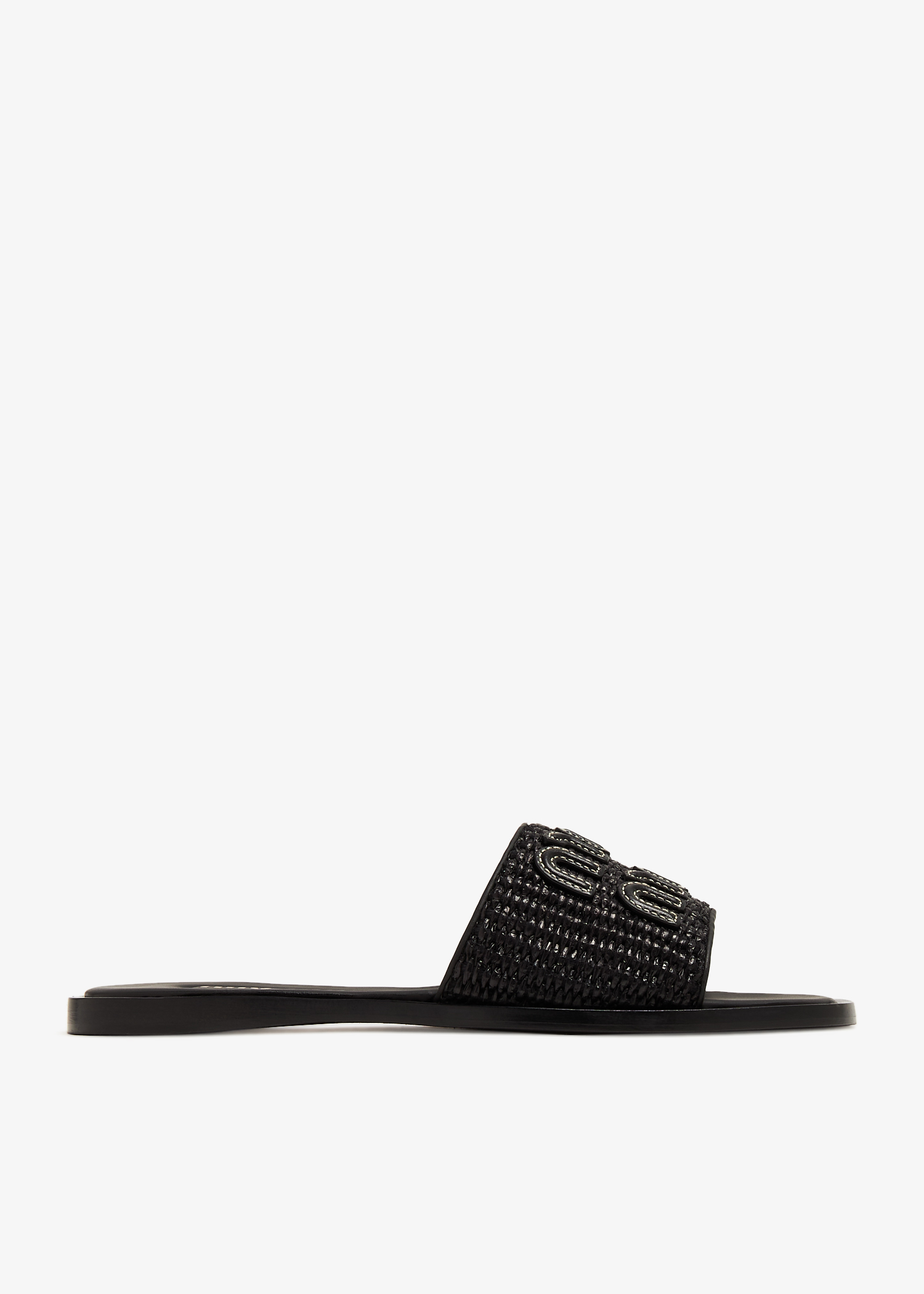 

Raffia slide sandals, Black