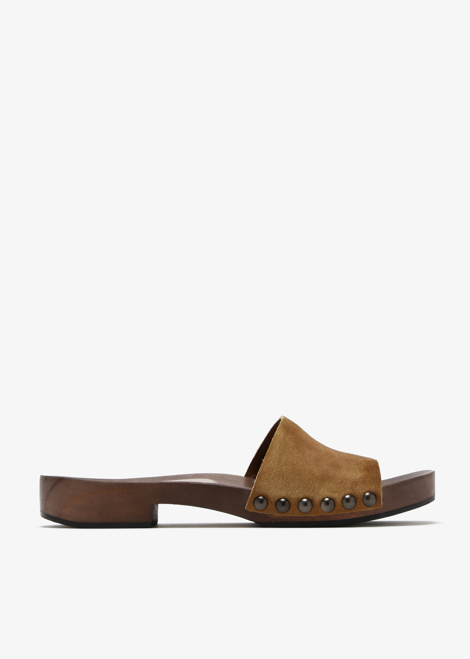 

Faded suede clogs, Brown
