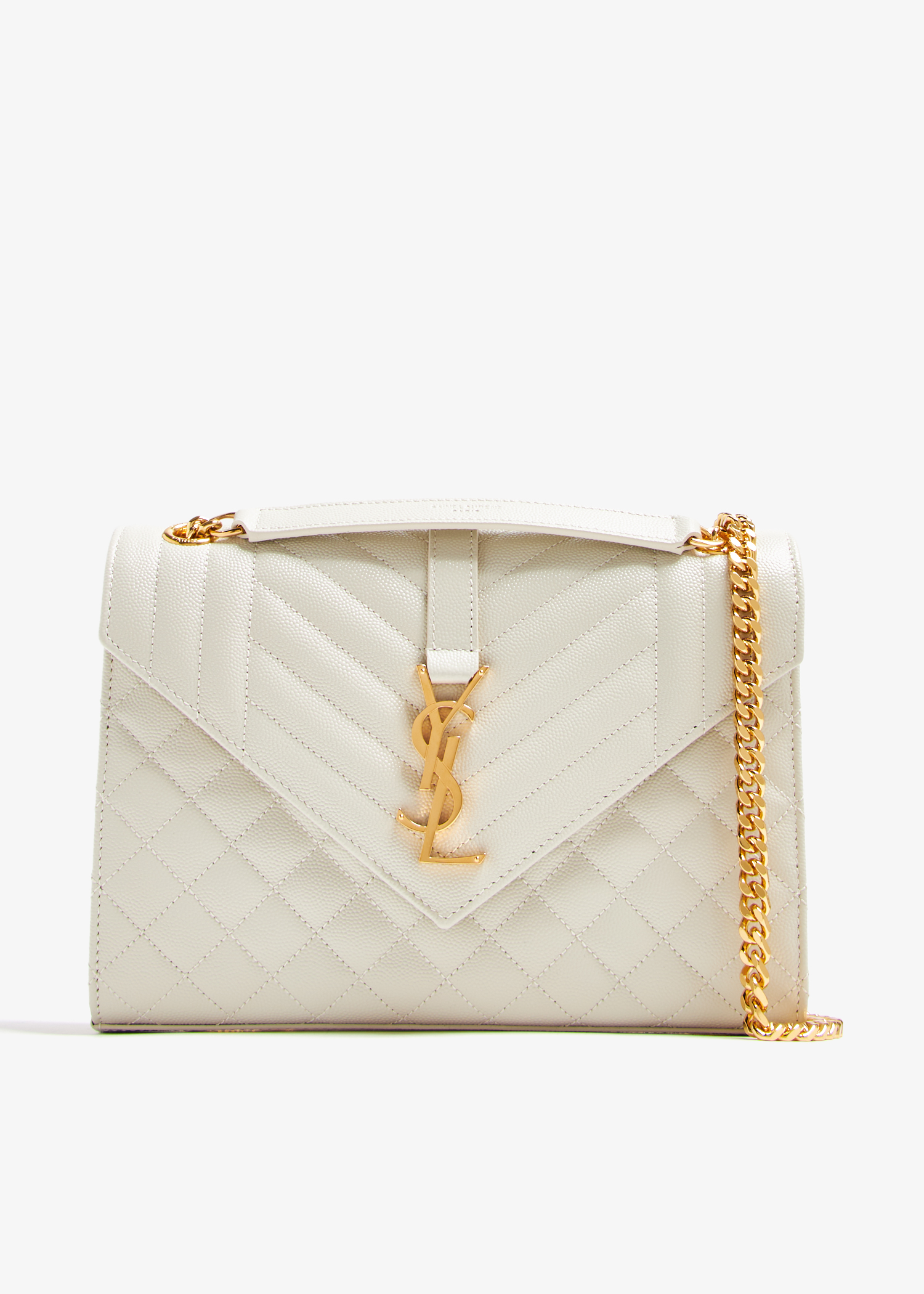 

Envelope medium chain bag, White