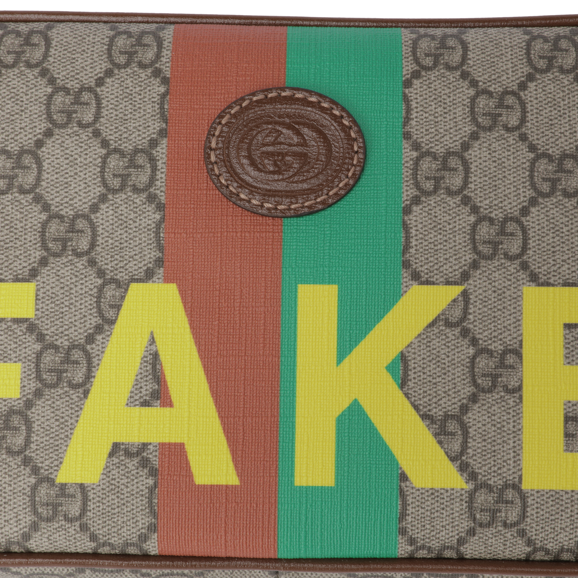 

Fake/Not print belt bag, Brown