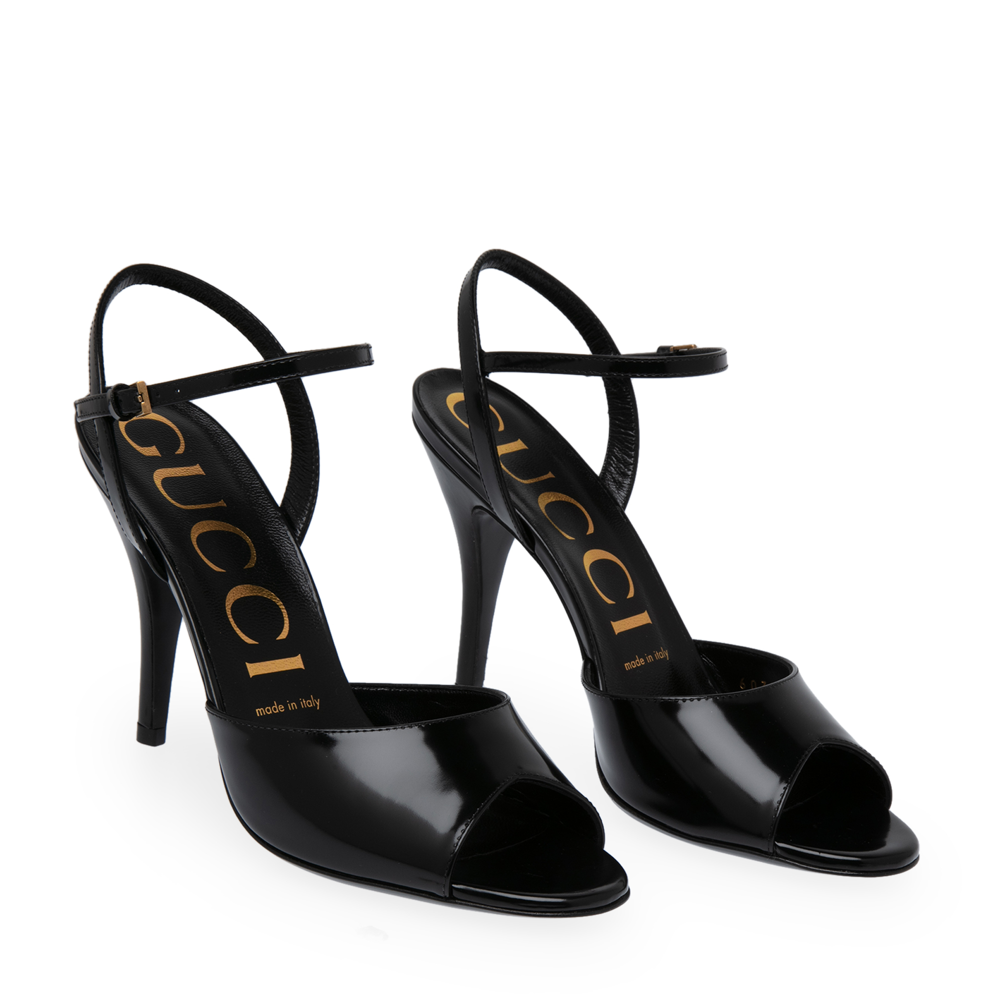 

Patent leather sandals, Black