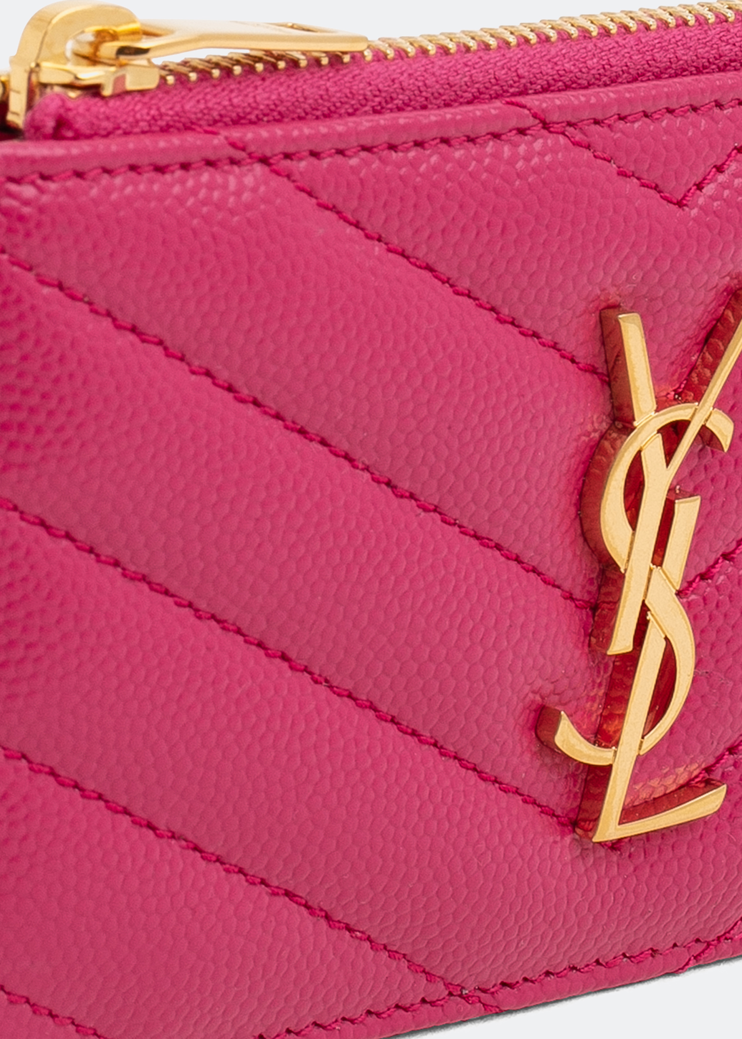 

Monogram zippered fragment card case, Pink