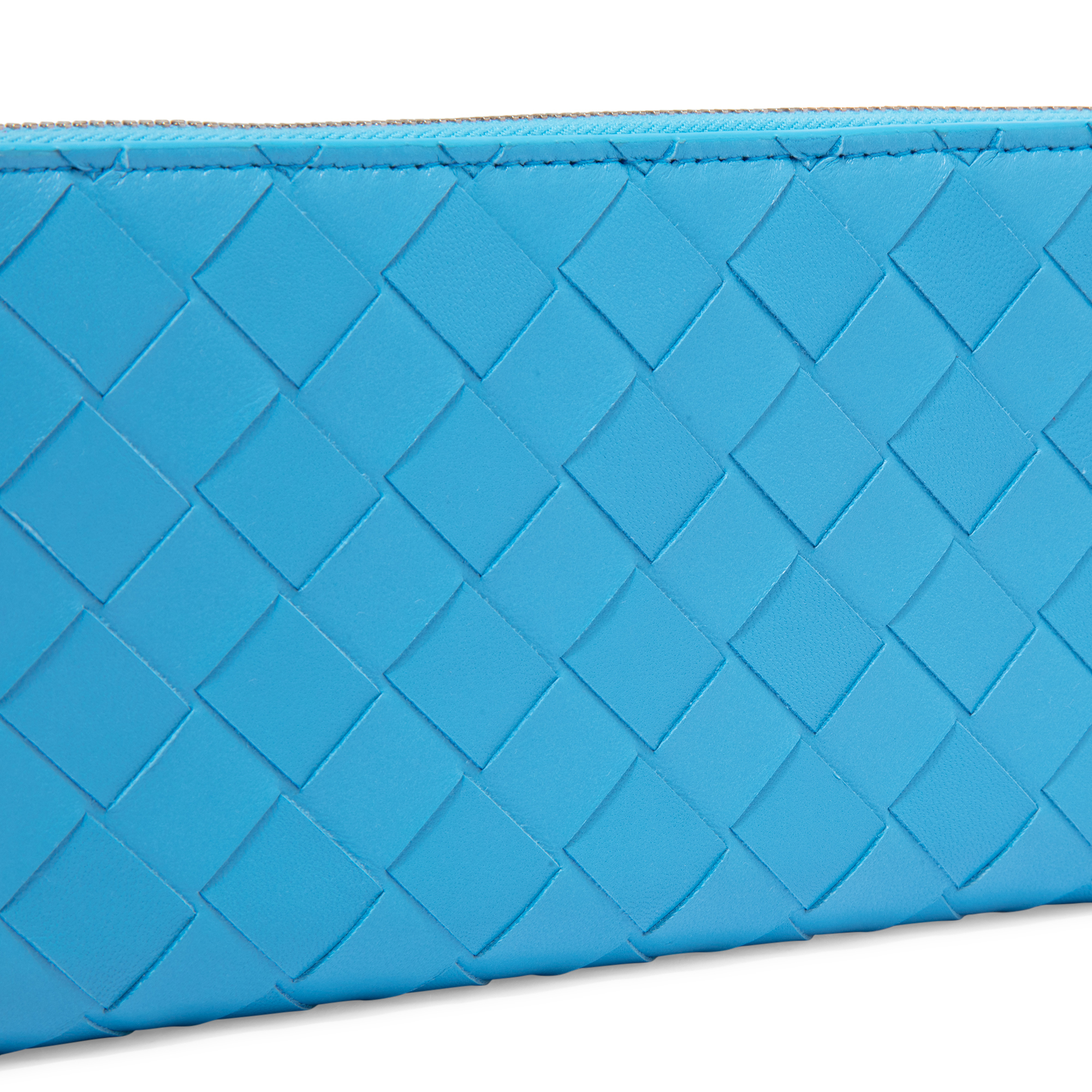 

Intrecciato zip-around wallet, Blue