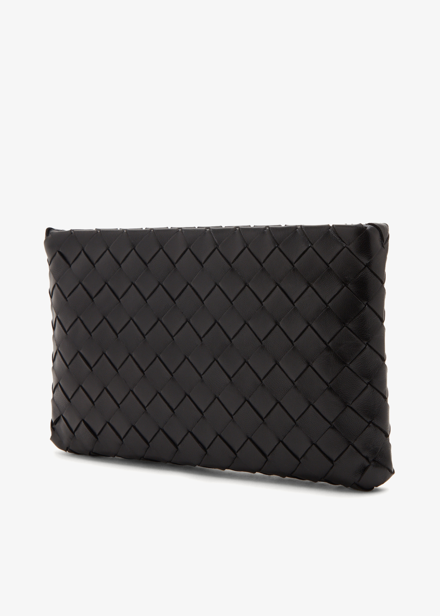 

Intrecciato weave clutch, Black