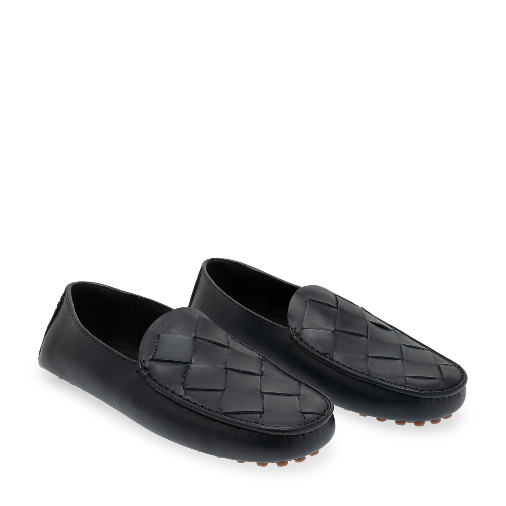 

Intrecciato-woven leather loafers, Black