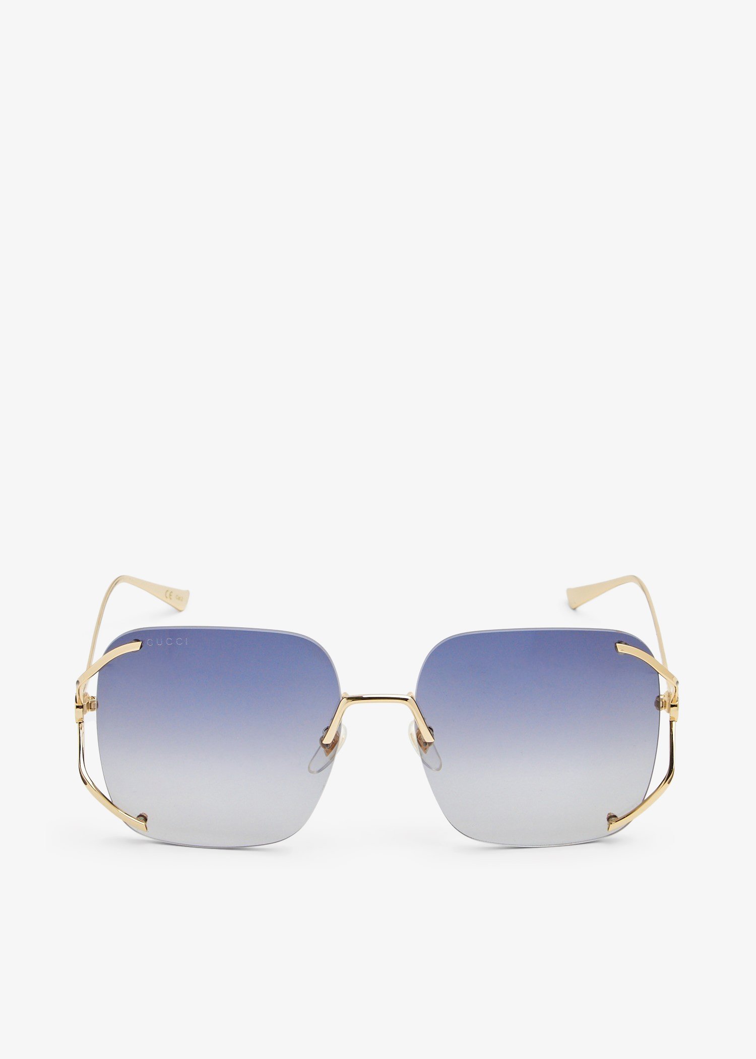 

Square metal sunglasses, Gold