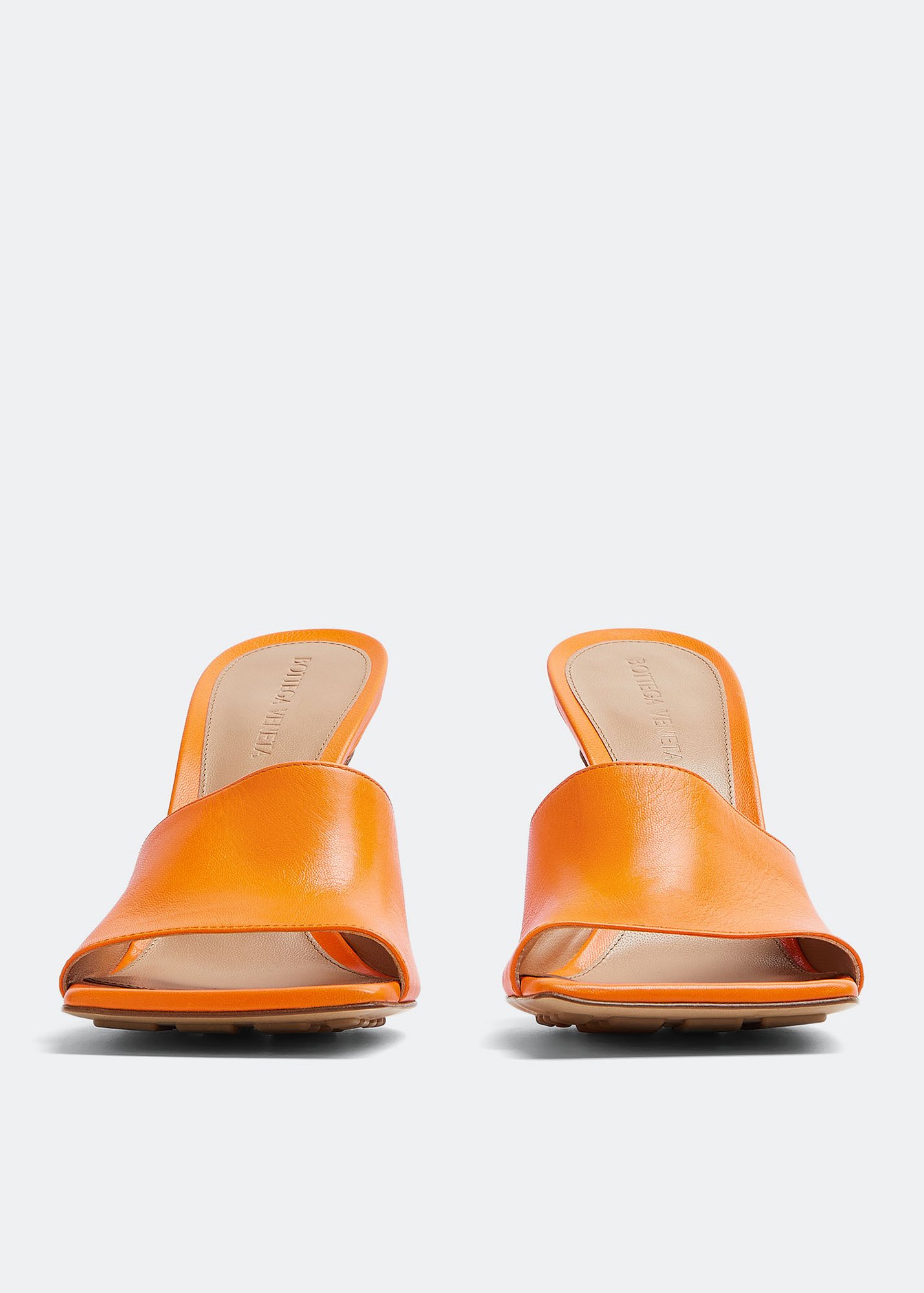 

Stretch leather mules, Orange