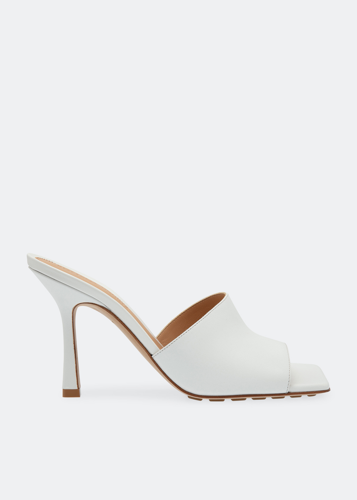 

Stretch leather mules, White