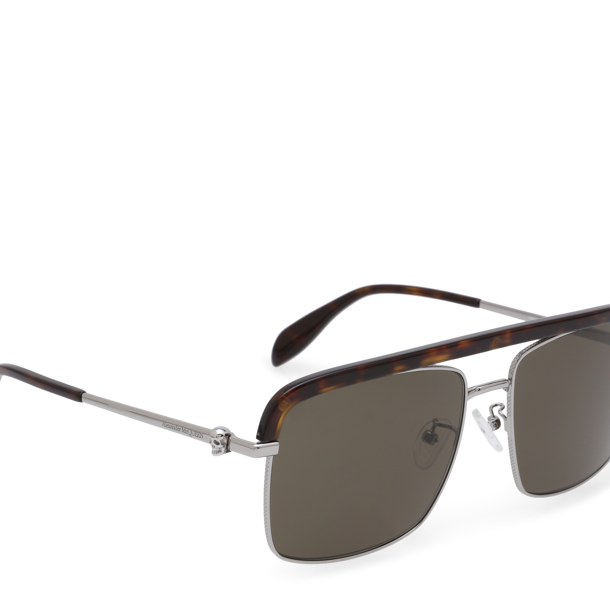 

Metal Skull square sunglasses, Brown