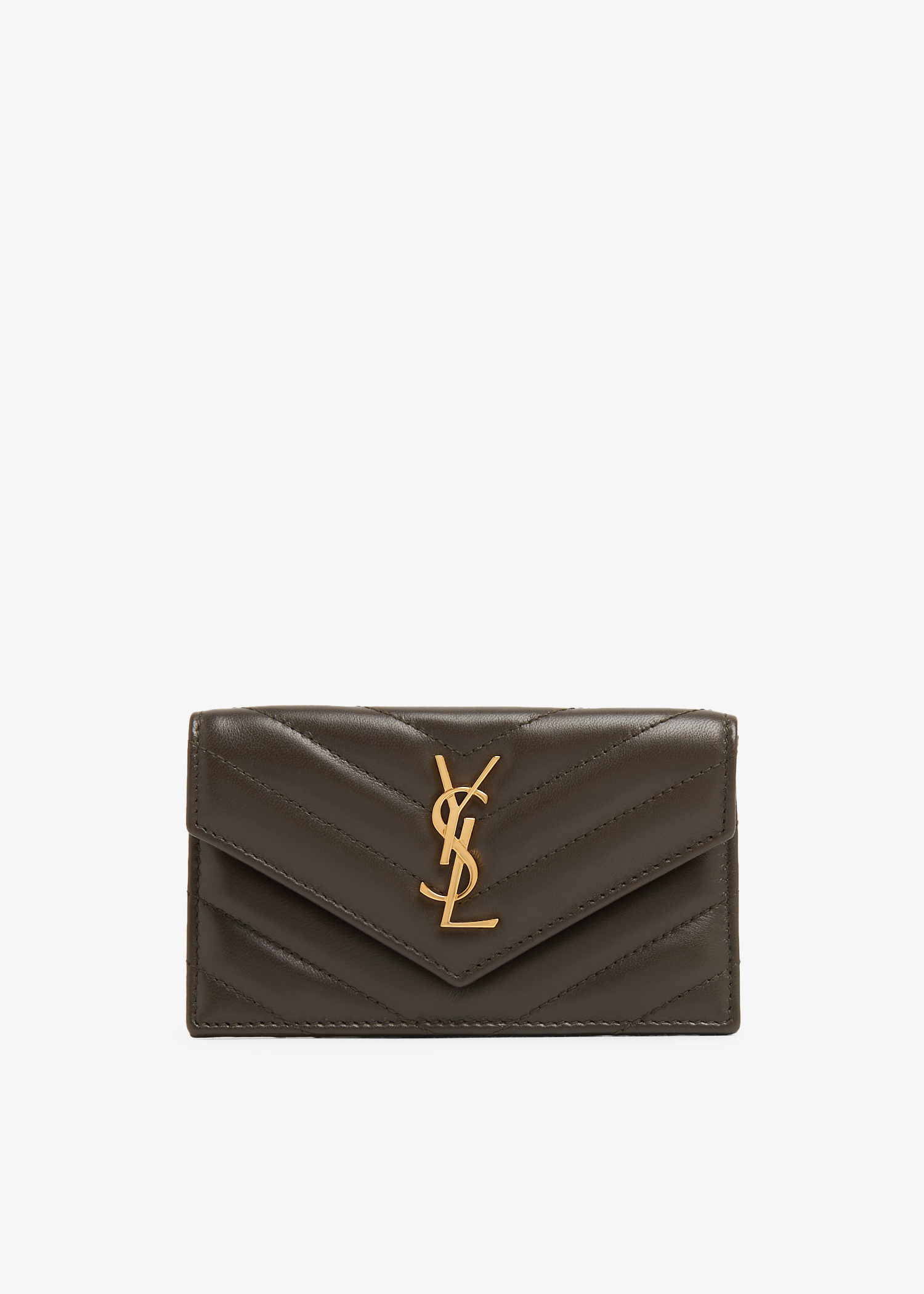 

Fragments zipped card case with flap, Green