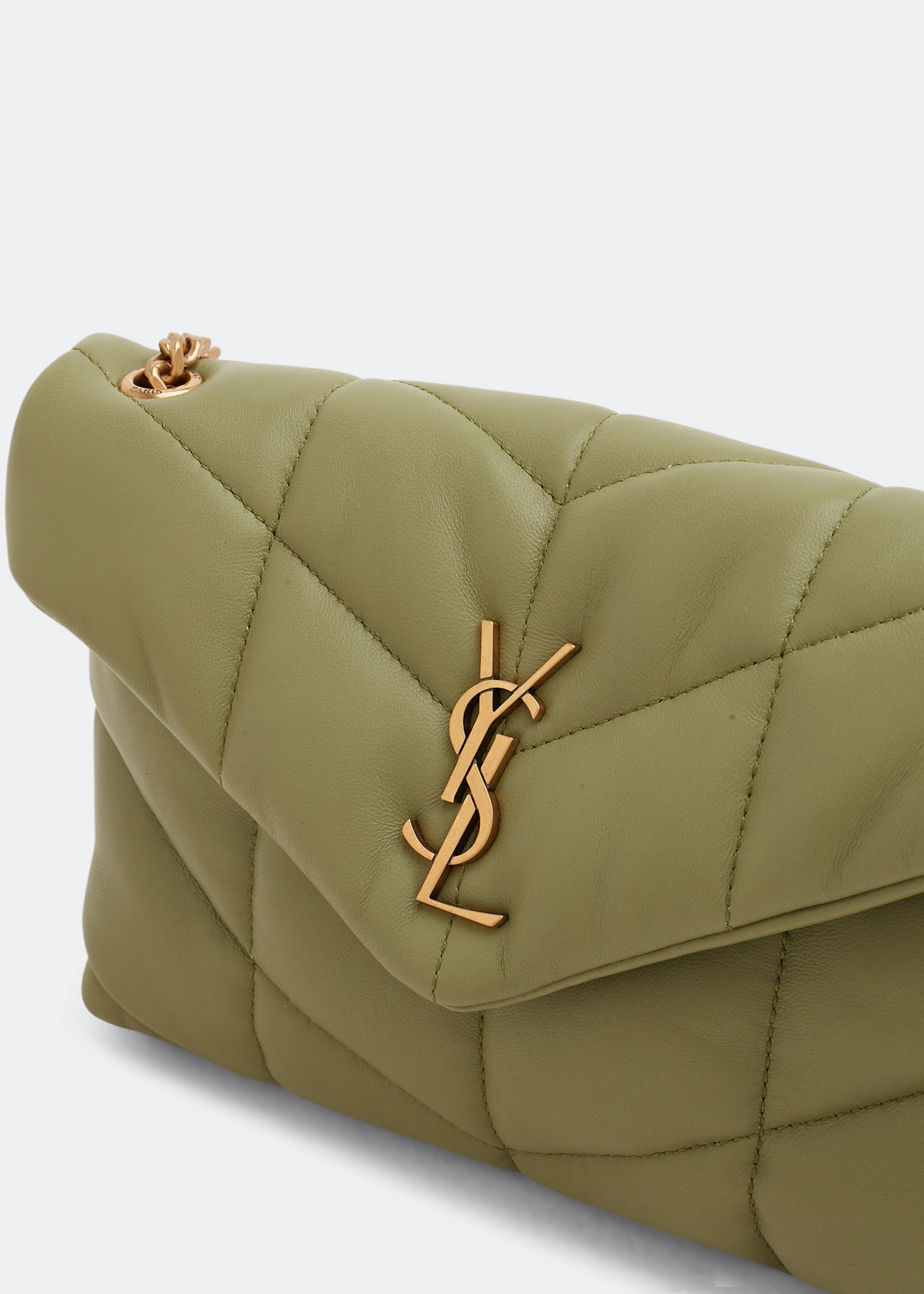 

Loulou Puffer chain wallet bag, Green