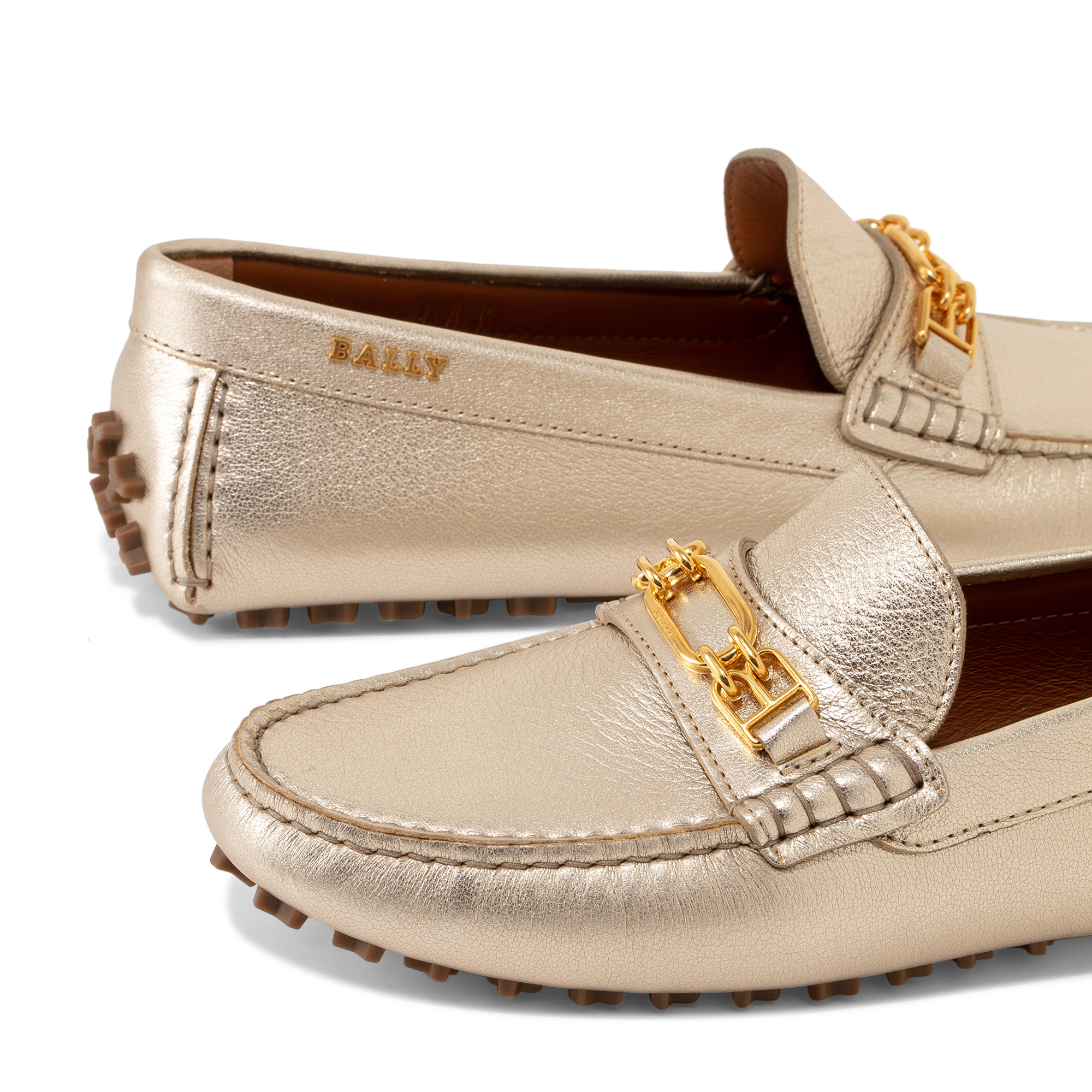 

Lezy driver loafers, Gold