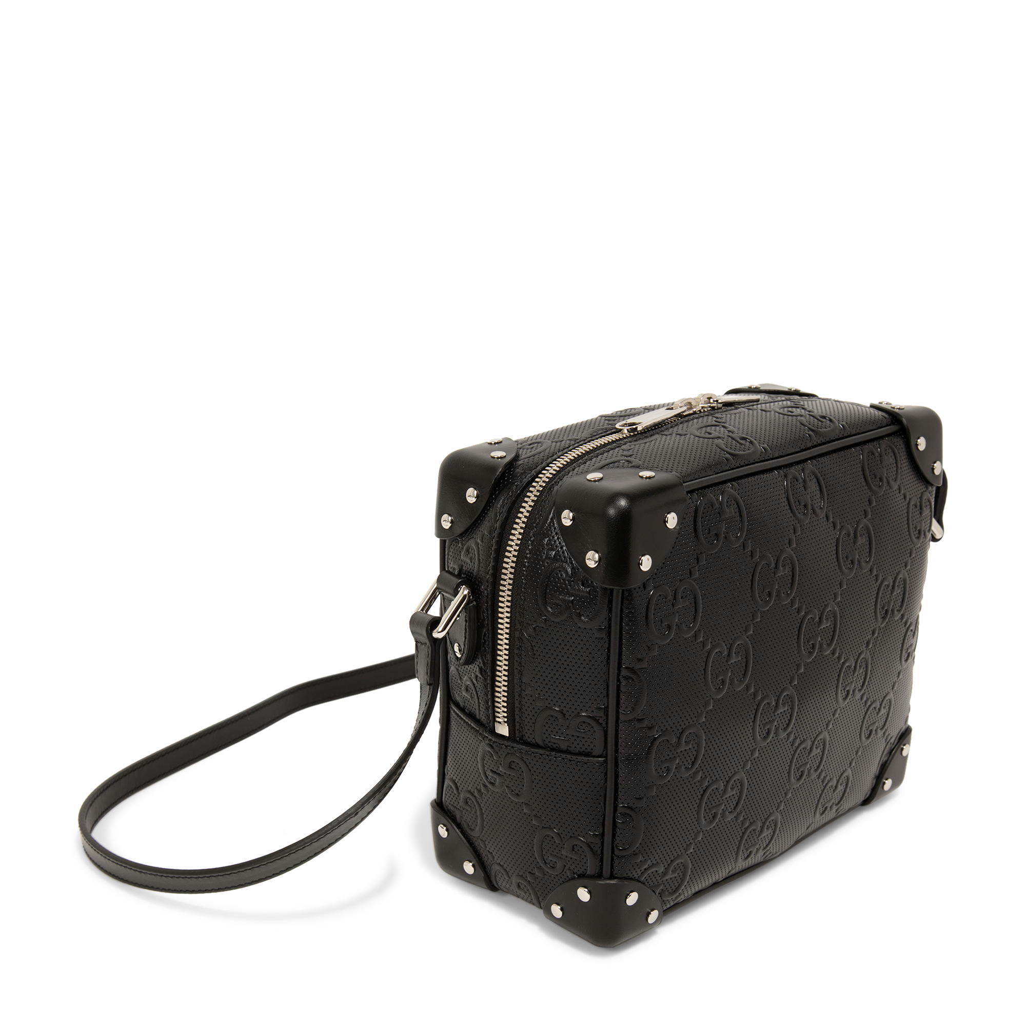 

GG embossed shoulder bag, Black