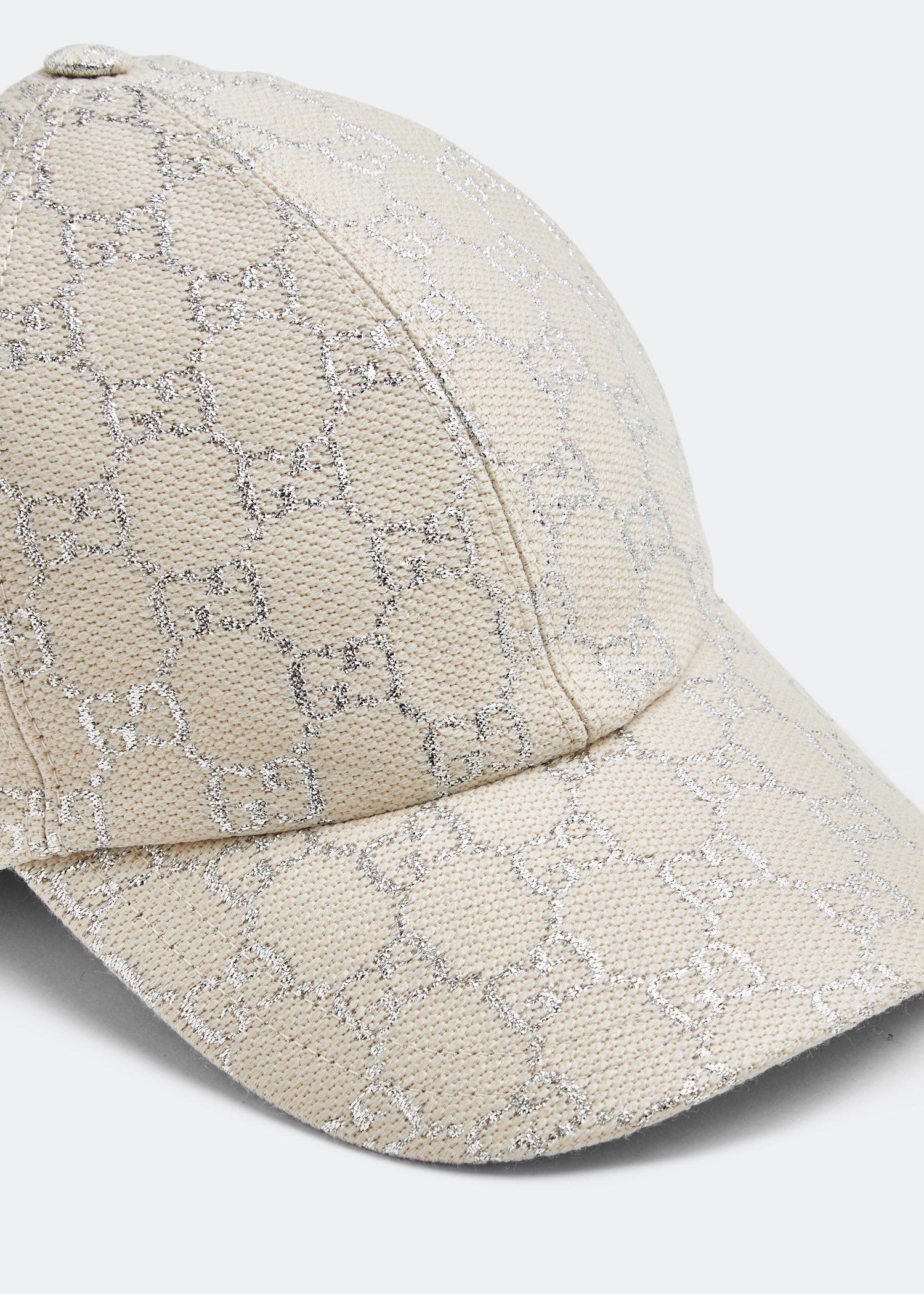 

GG lamé baseball hat, White