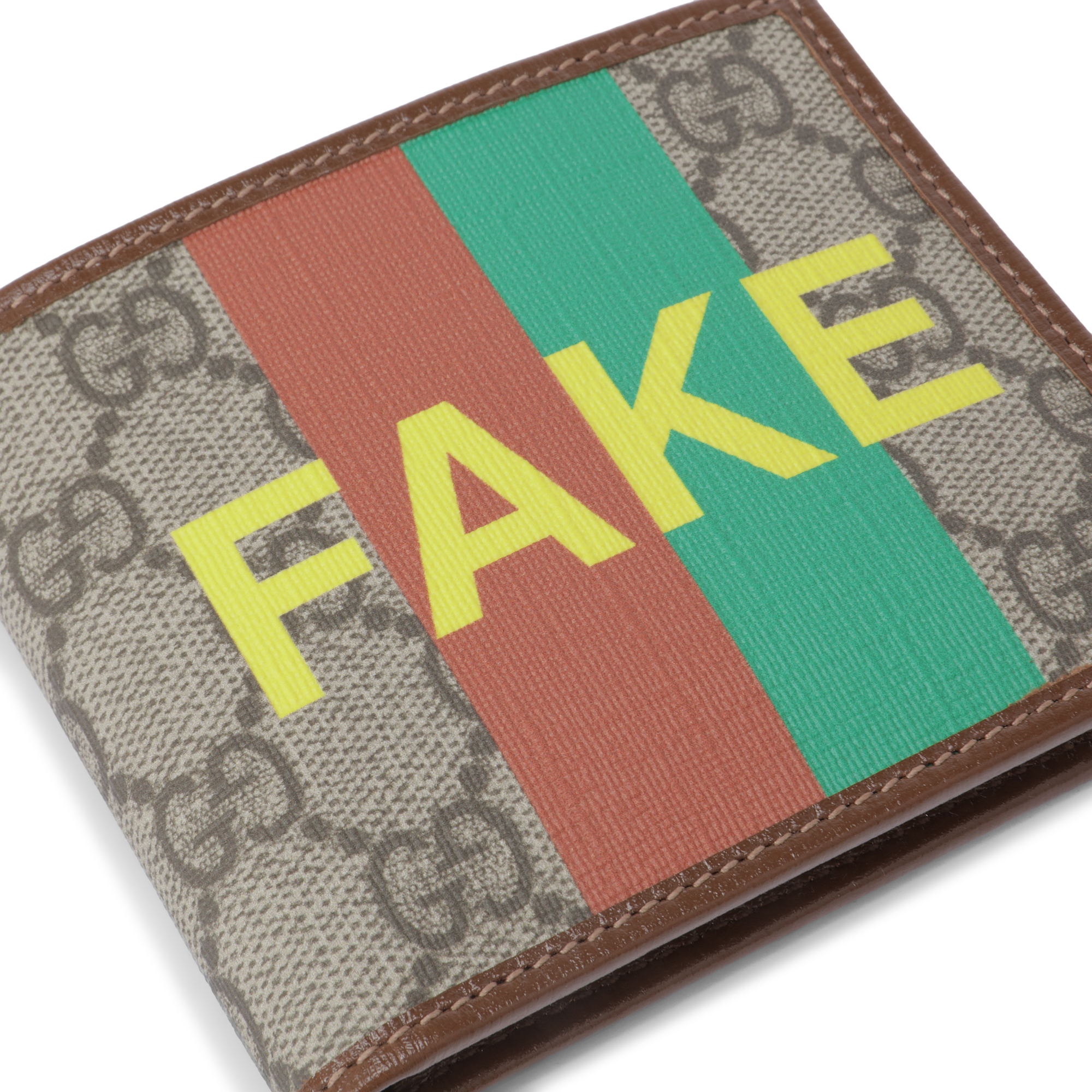 

Fake/Not print billfold wallet, Multi-coloured