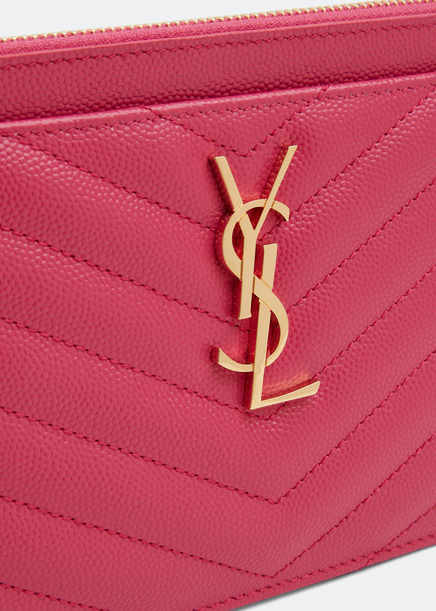 

Monogram quilted leather pouch, Pink