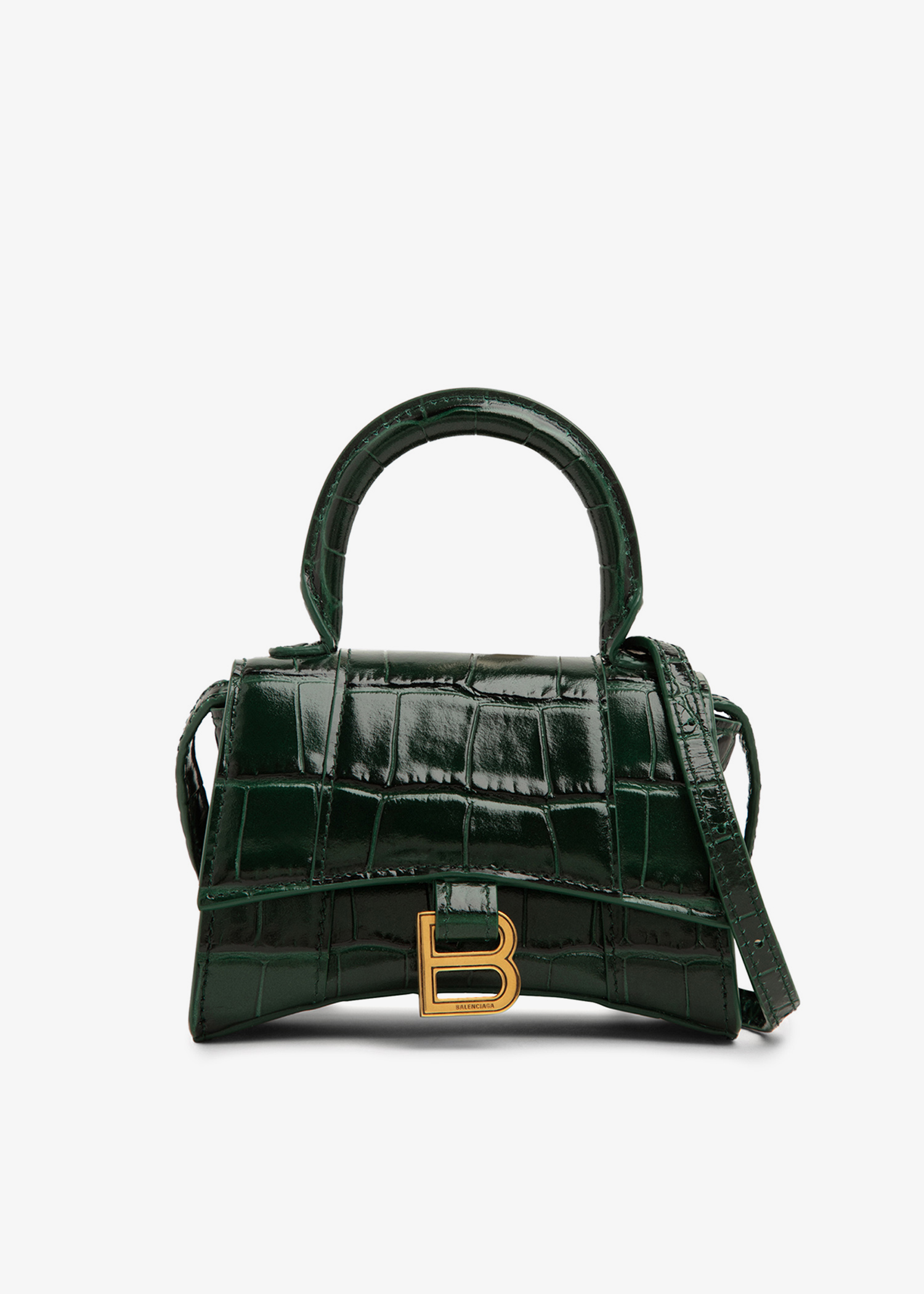 

Hourglass mini top-handle bag, Green