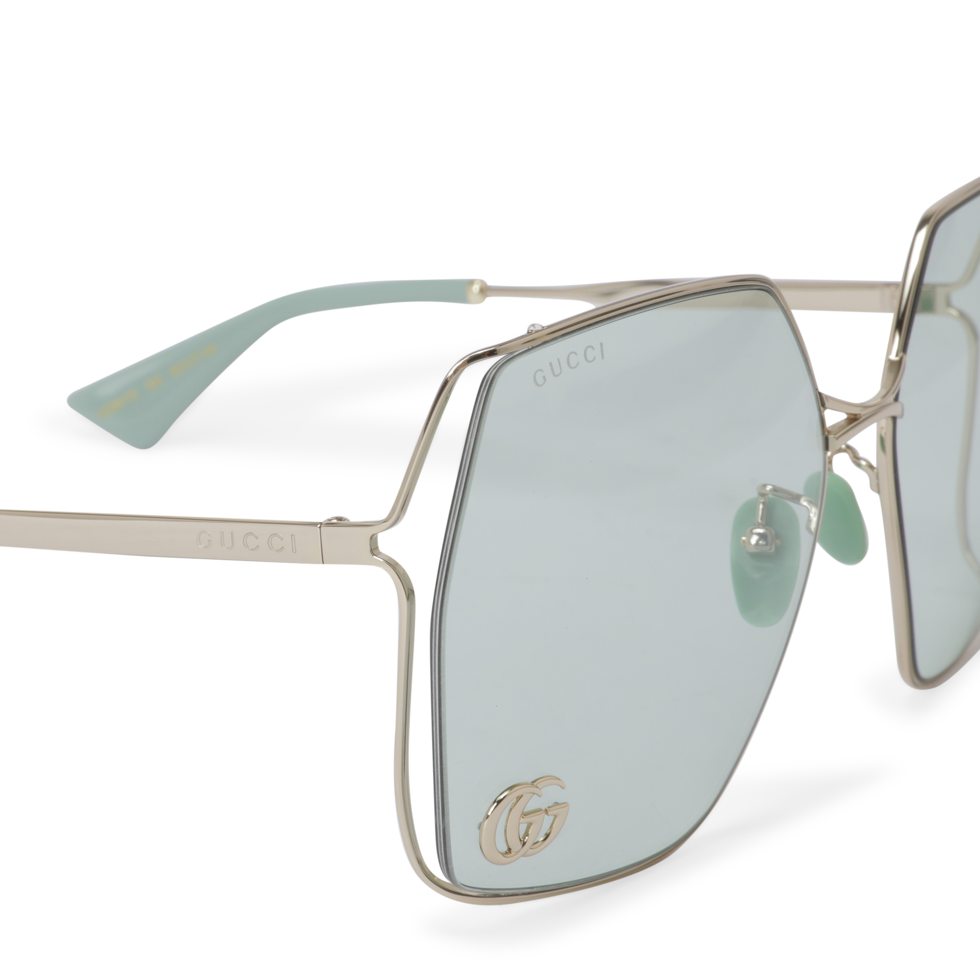 

Oval-frame sunglasses, Green