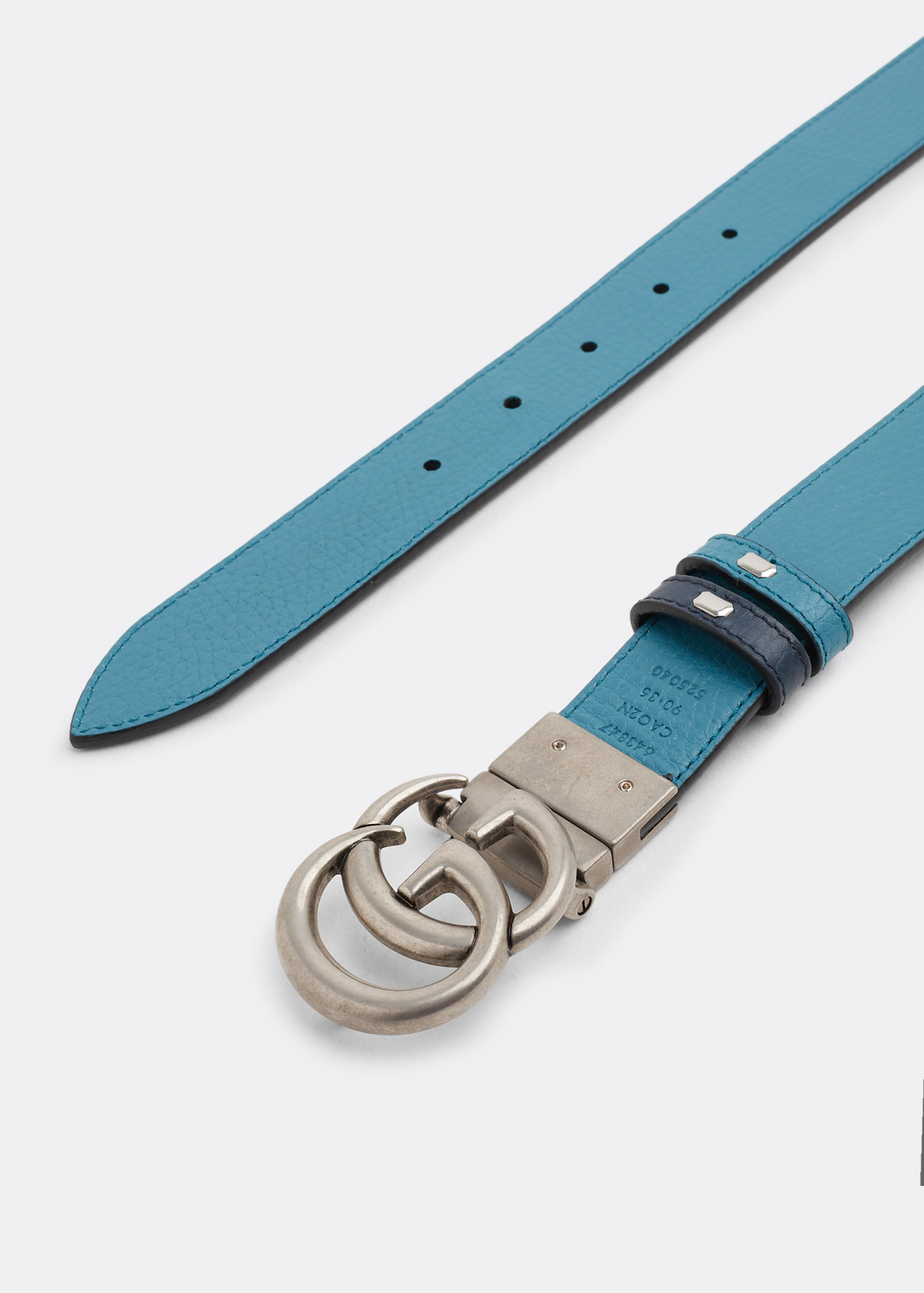 

GG Marmont reversible thin belt, Blue