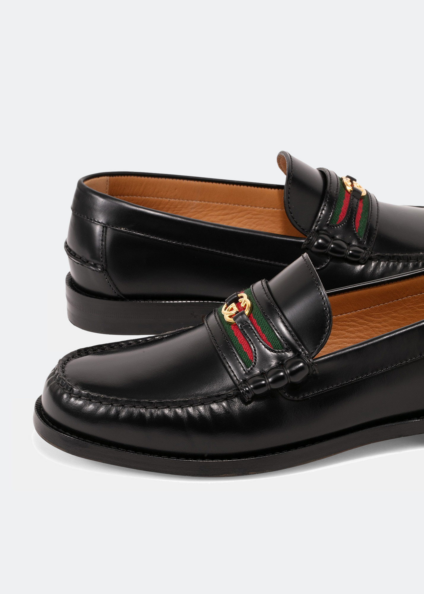 

Double G leather loafers, Black