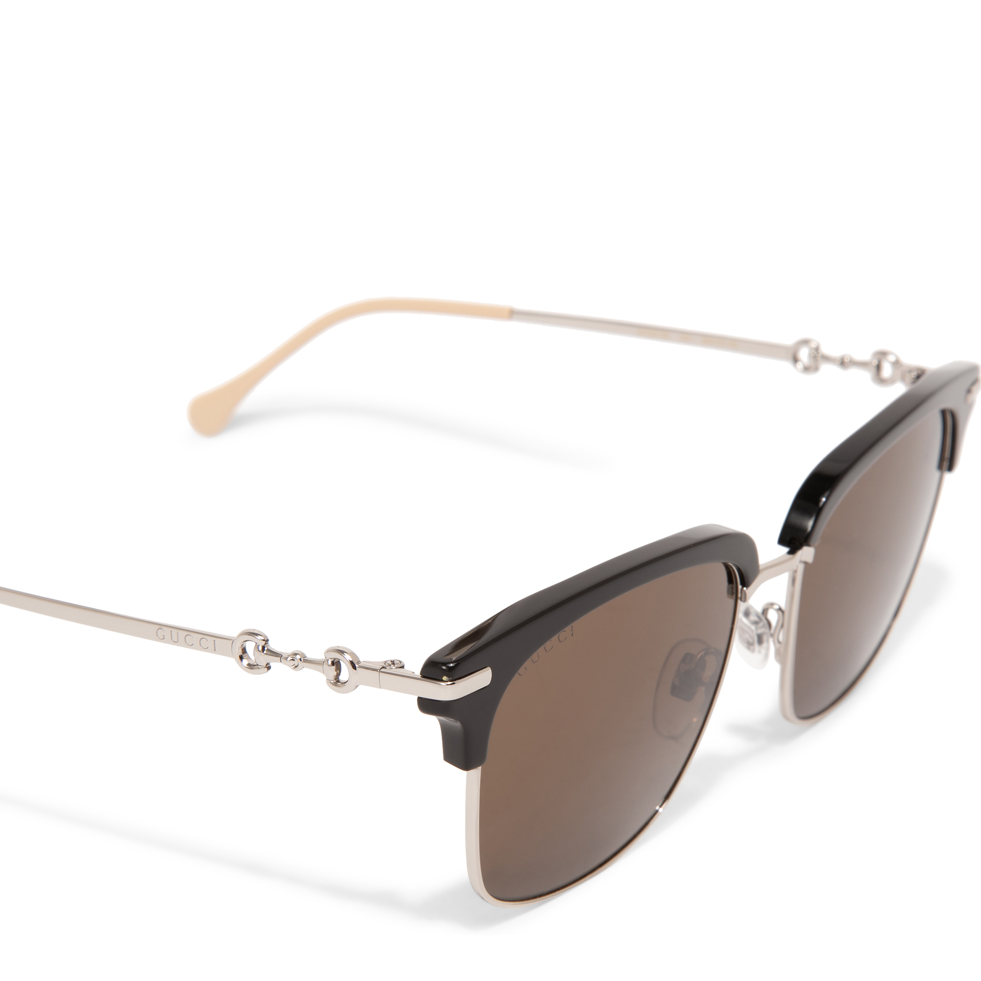 

Horsebit square-frame sunglasses, Brown