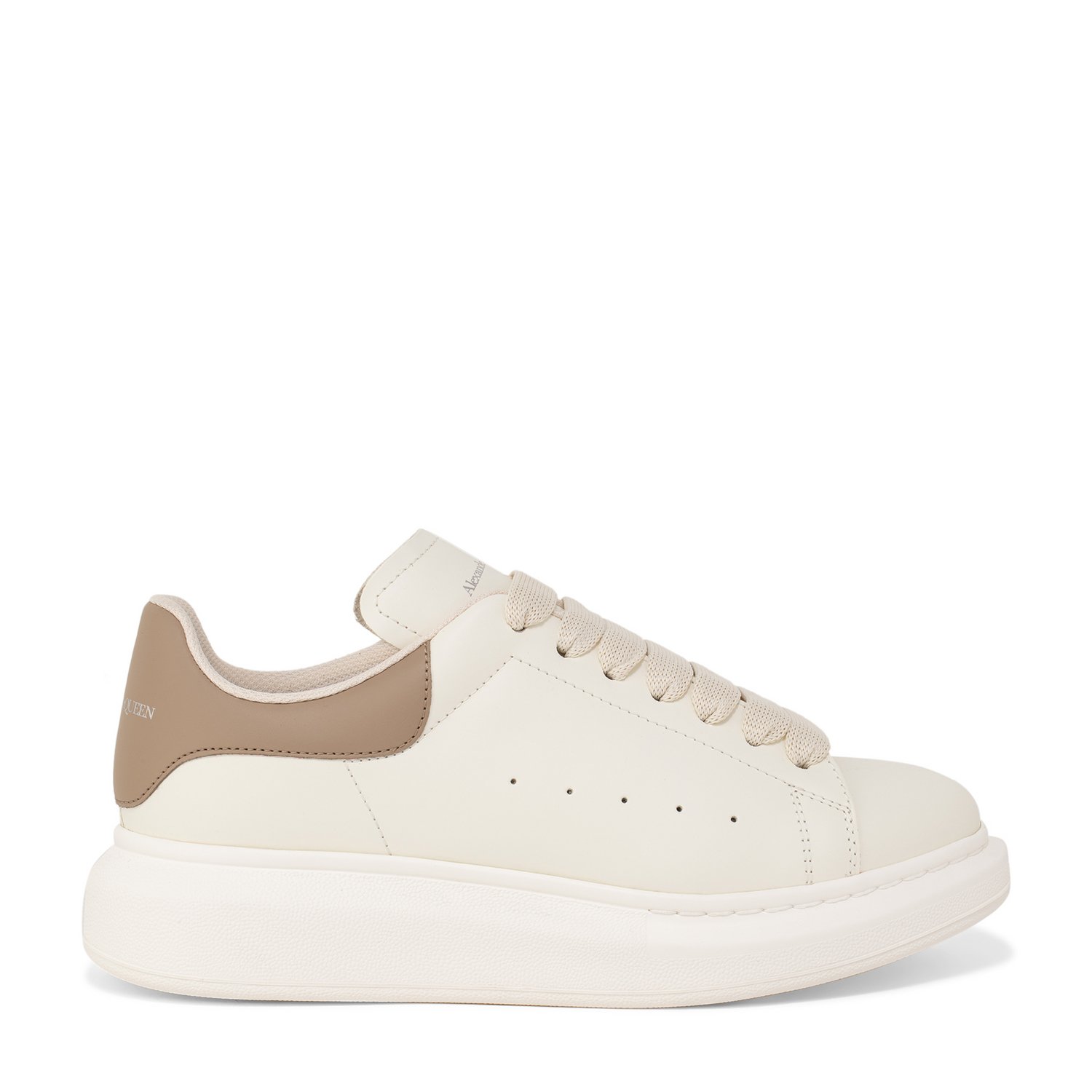 

Oversized leather sneakers, Beige